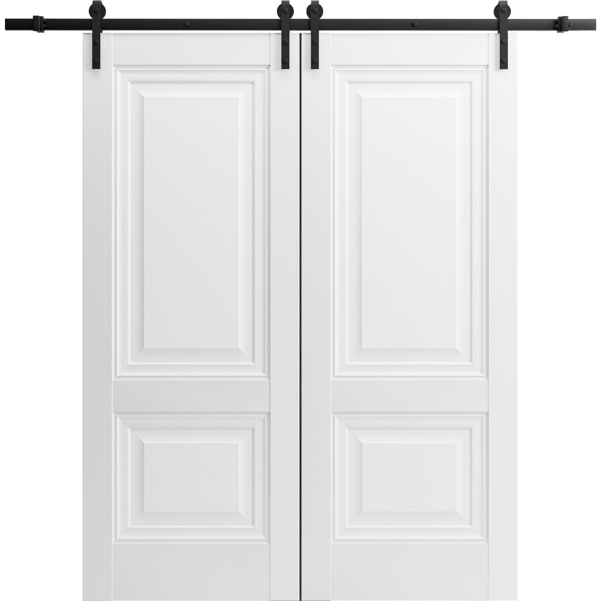 SARTODOORS Interior Double Barn Doors - Lucia 8831 White Silk