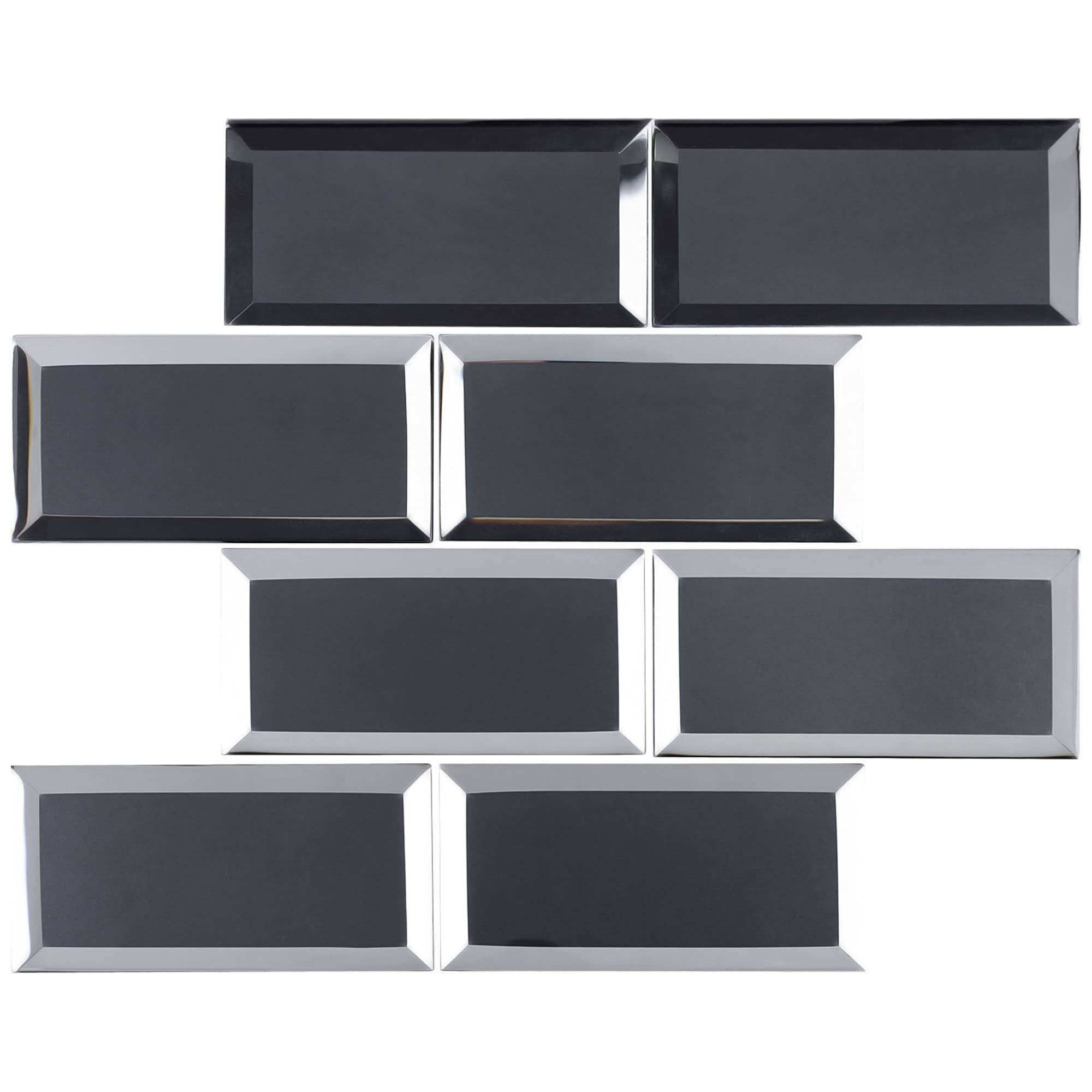 Essential Tile Refina Black 11.82-in x 12.01-in Glossy Brick Joint Glass Mosaic Tile ( 9.9-sq ft Carton )