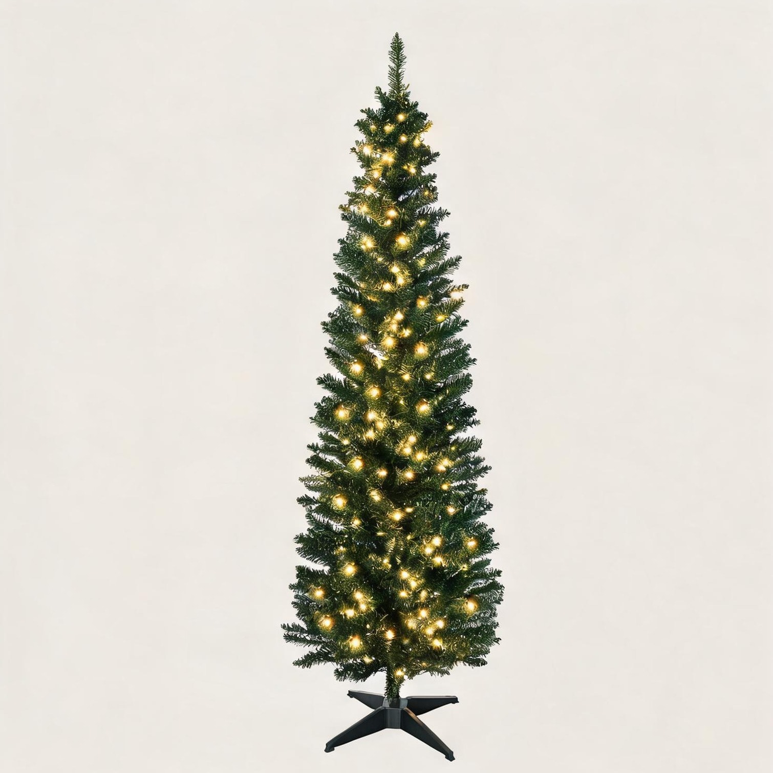 sunjurt Storage Christmas Trees in Green Pvc and Plastic Stand 7 ft with Rich Green Pre-Lit