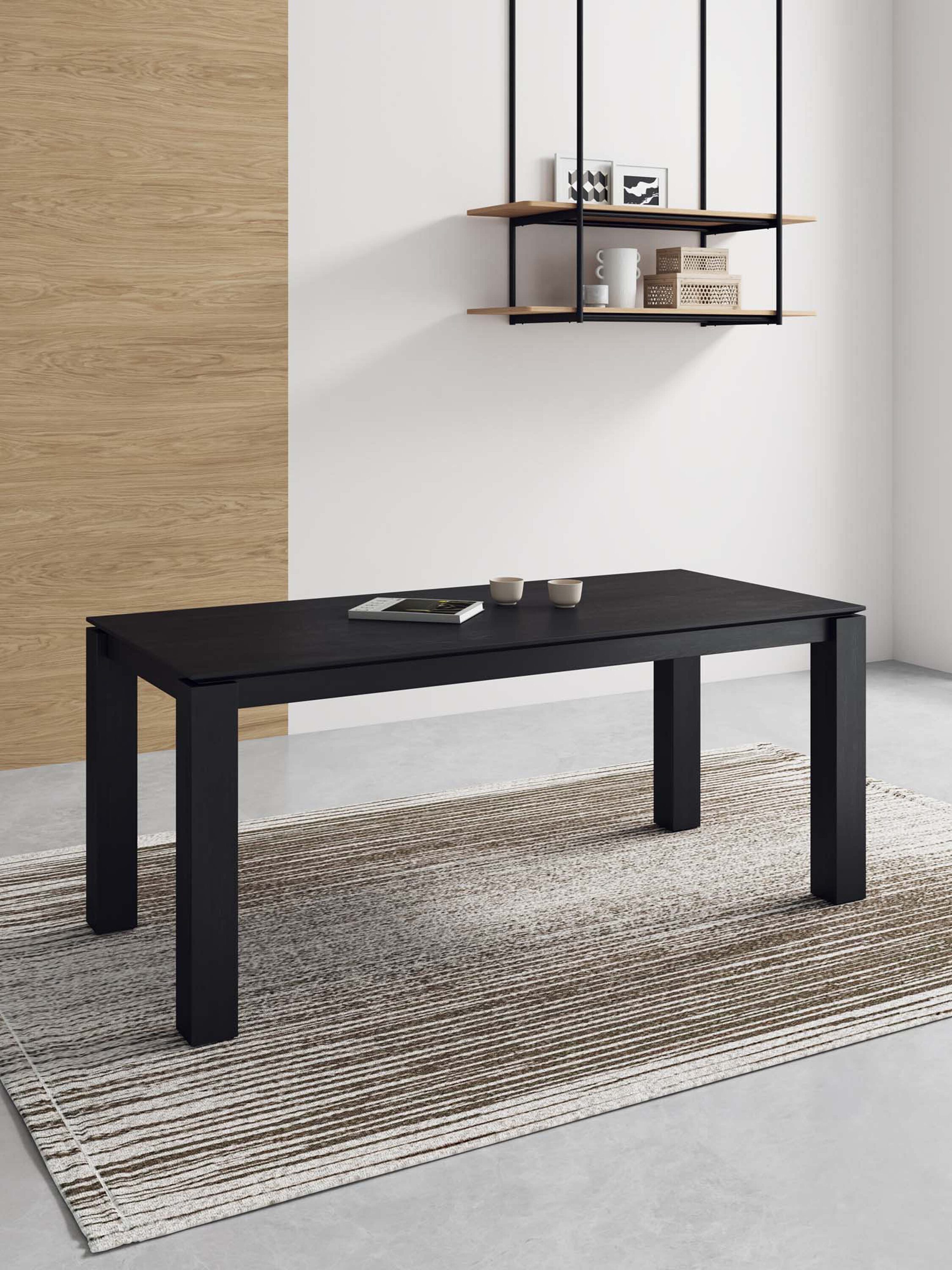 Manhattan Comfort DT02-BK Black Contemporary/Modern Dining Table, Wood with Black Wood 70.86-in L x 29.52-in H