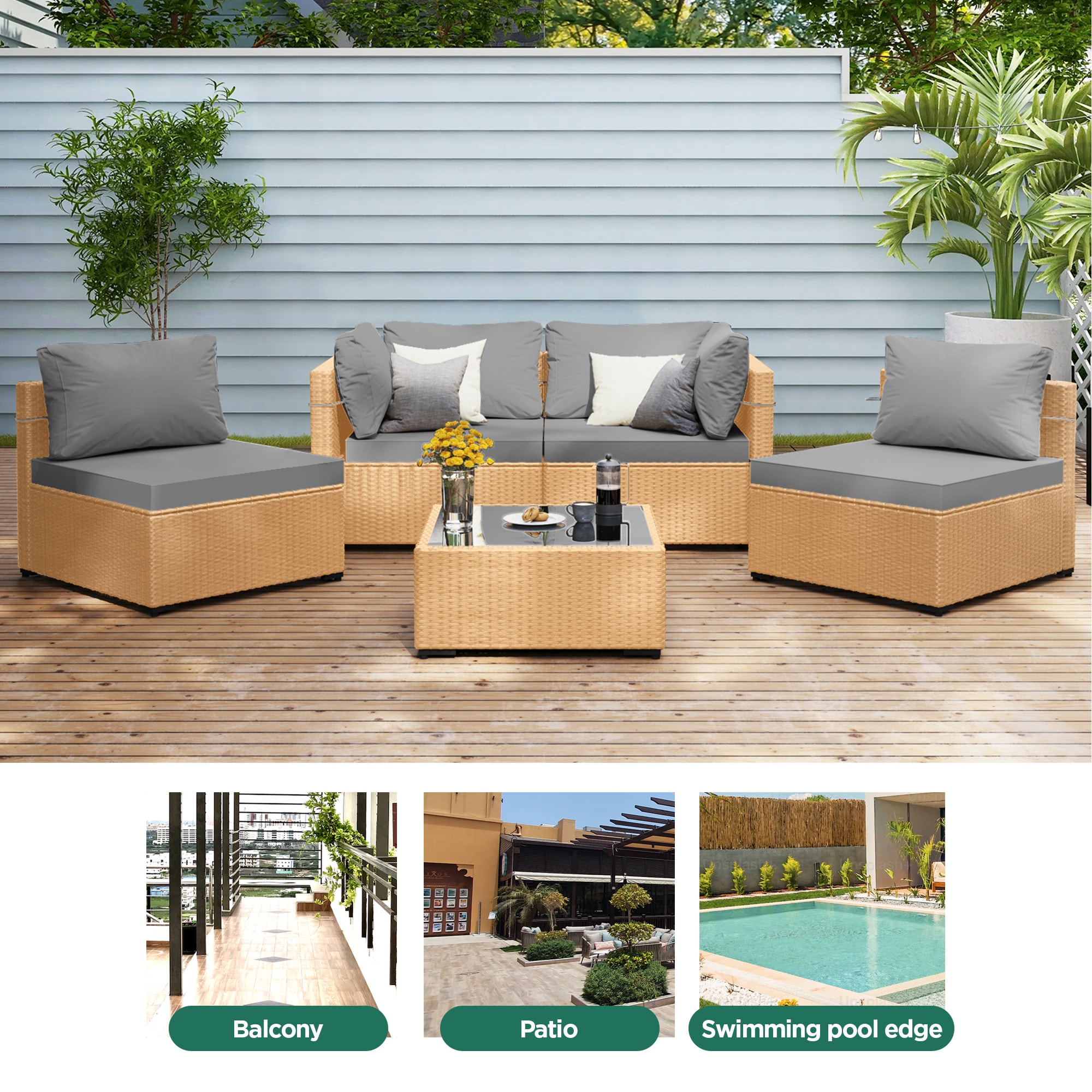 UPHA TBBE-AB-LGRAY Patio-Conversation-Sets - View #8