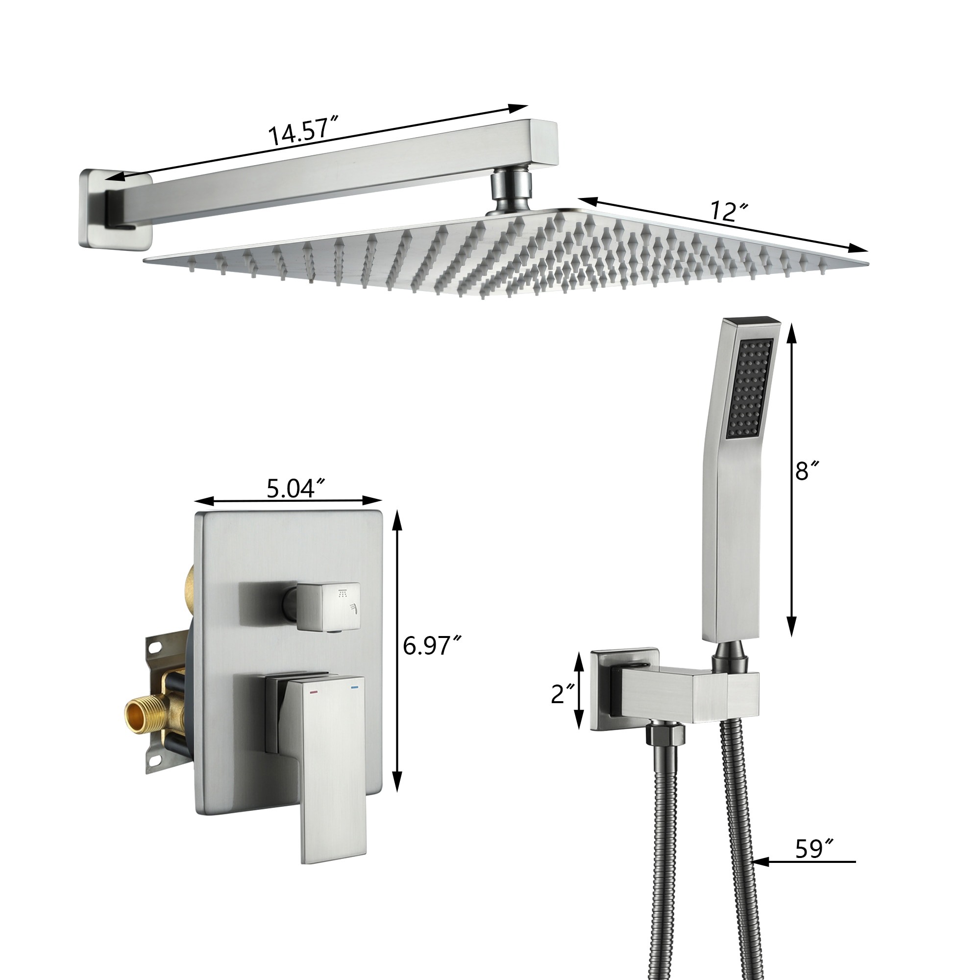 CASAINC MCS18T-10BN Showerhead-Bar-Panels - View #4