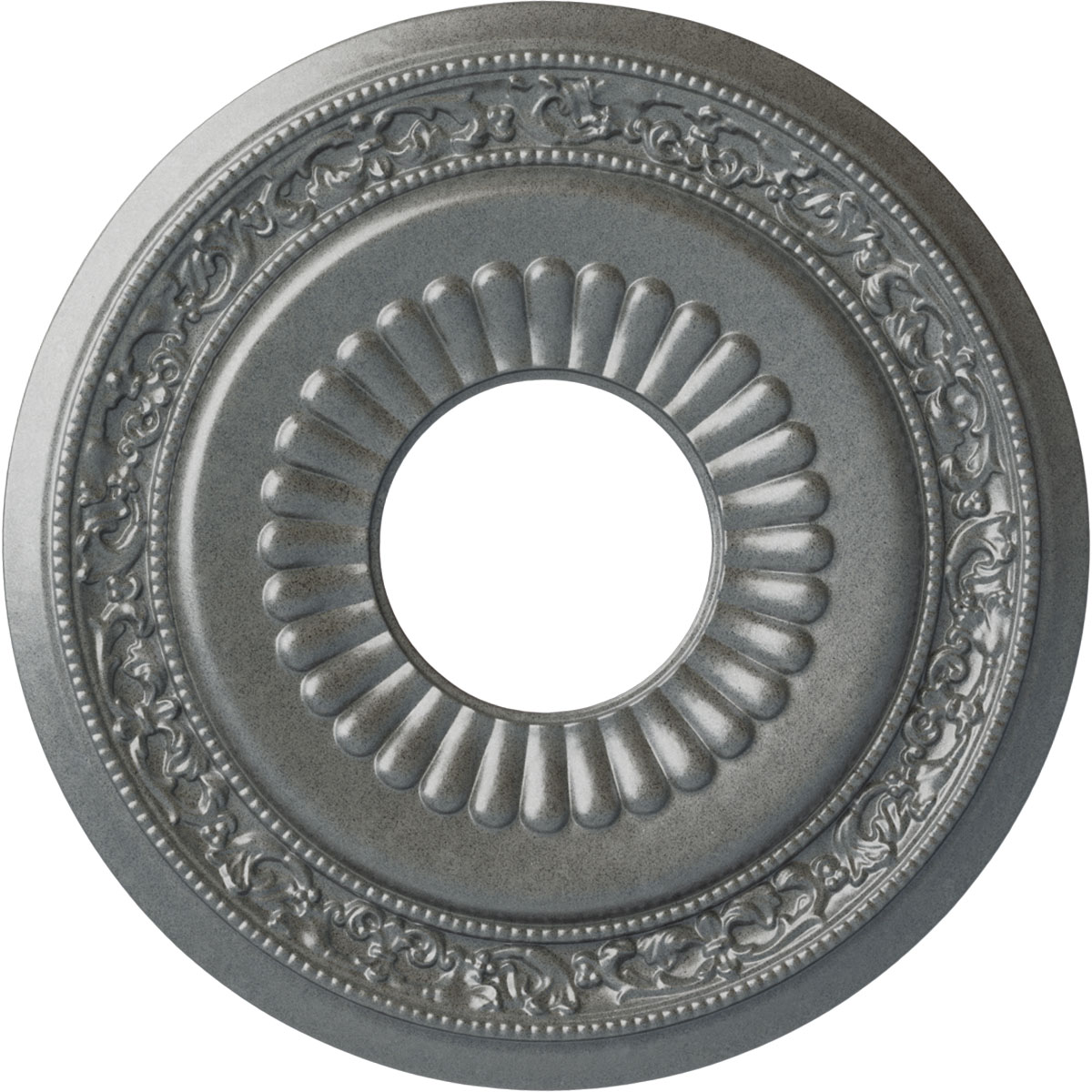 Ekena Millwork CM20LNPLS Lauren 20.625-in W x 20.625-in L Painted Platinum Polyurethane Whole Ceiling Medallion