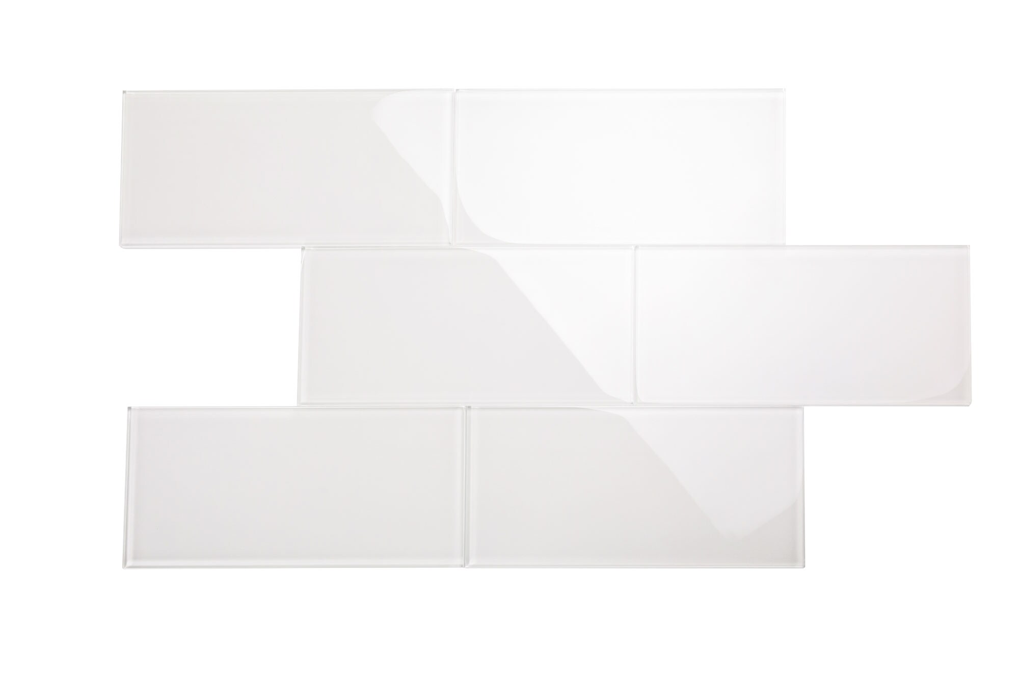 Giorbello 6x12 Glass Subway Tiles 10-Pack Alabaster White 6-in x 12-in ...