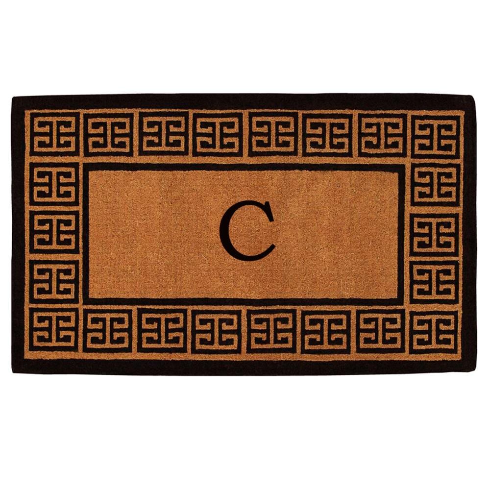 Callowaymills 180091830C 1-1/2-ft x 2-1/2-ft Natural/Black Coir Rectangular Indoor or outdoor Decorative Door mat