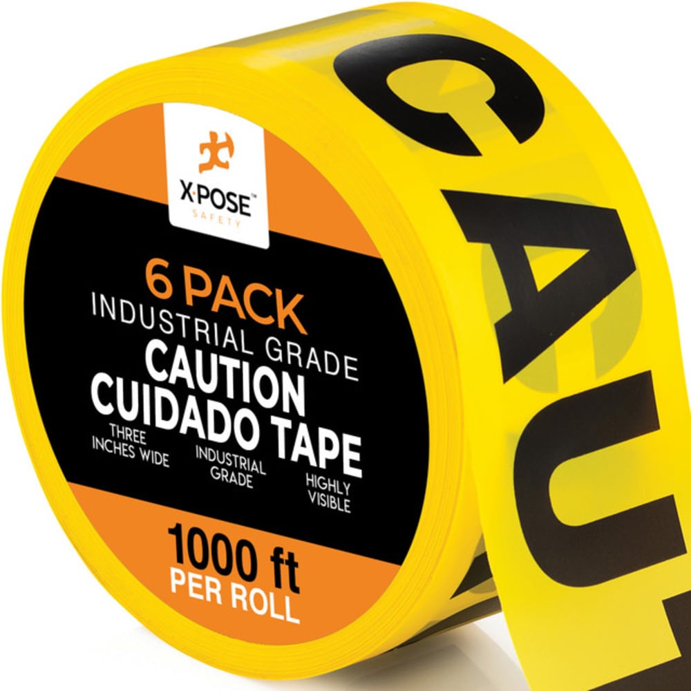 XPOSE SAFETY PCCT-6-X-S 3-in W x 1000-ft L Yellow Warning Vinyl Safety Tape