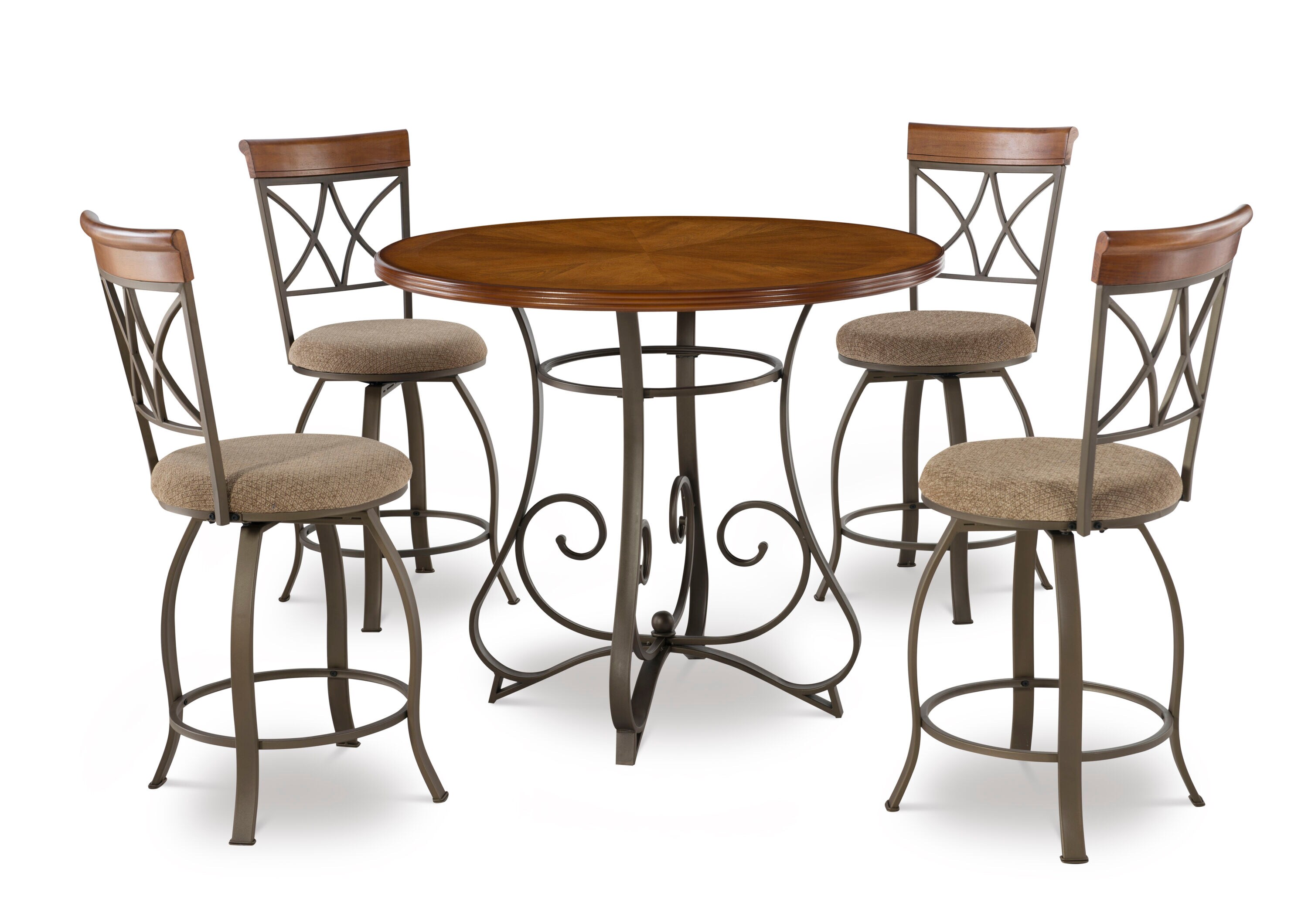 Powell PWLS588 Brown Contemporary/Modern Dining Room Set with Round Table (Seats 4)