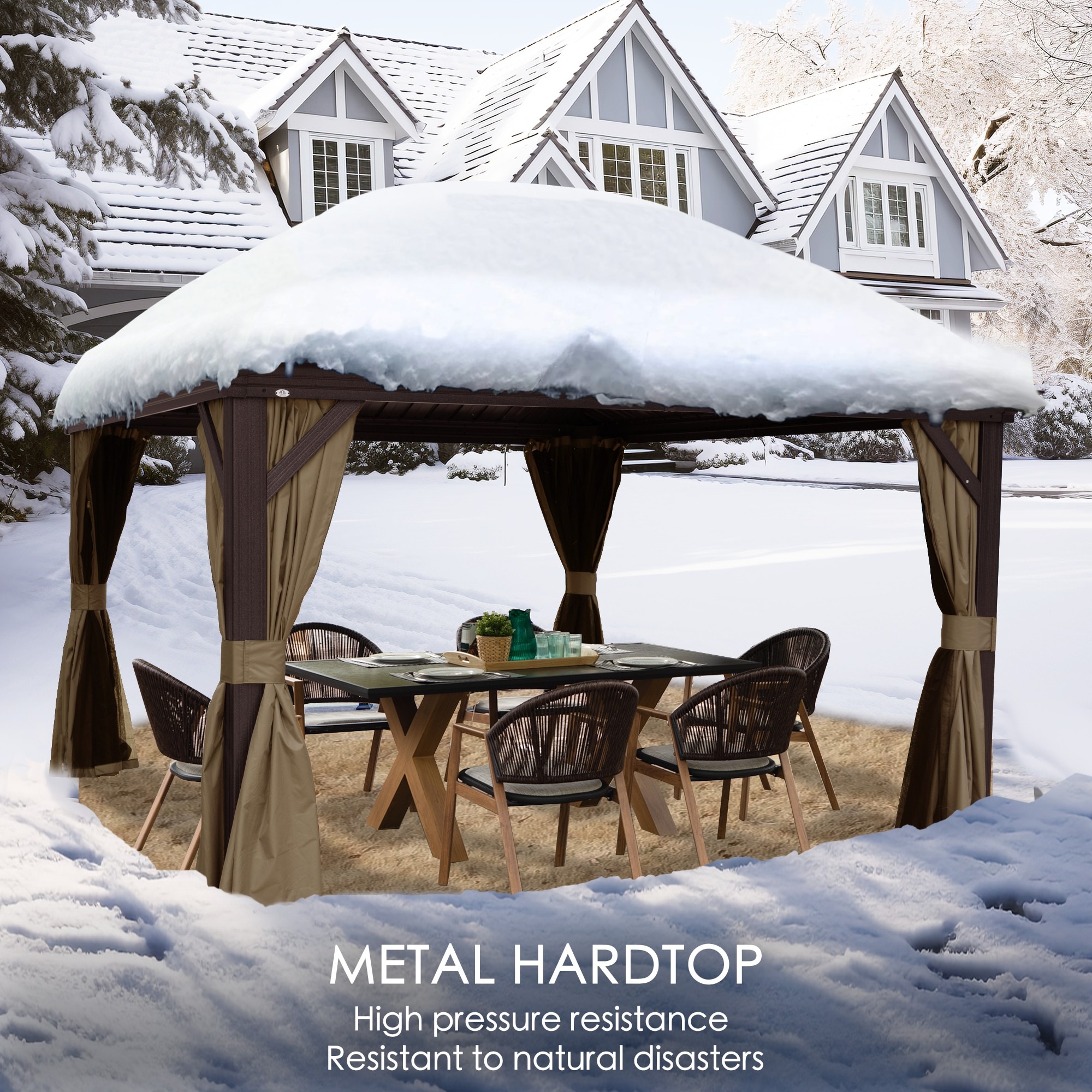 Kozyard KZAHG1214BRW Wood-Resin-Gazebos - View #7