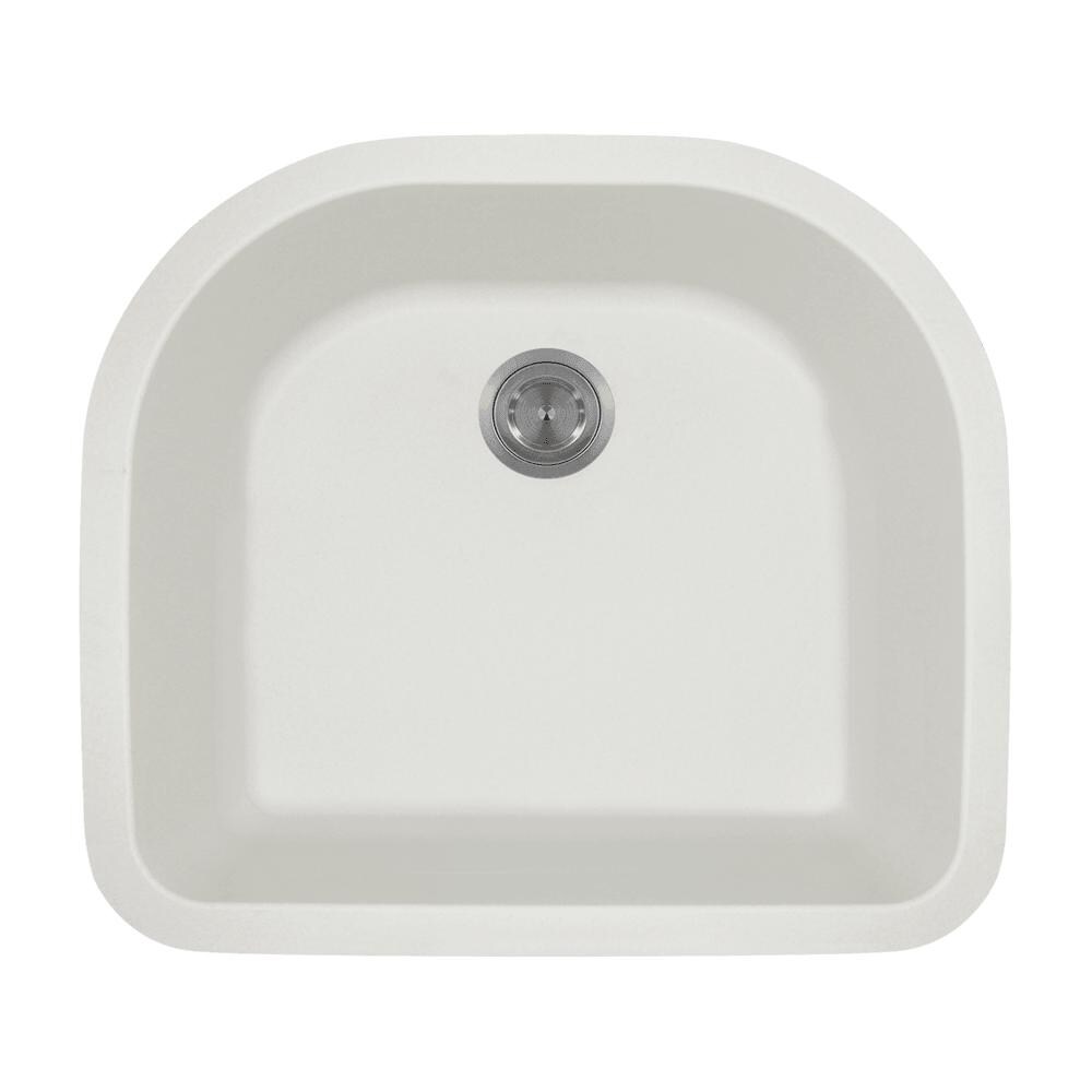 MR Direct Undermount 24 75 In X 22 In White Composite Single Bowl   10805987 