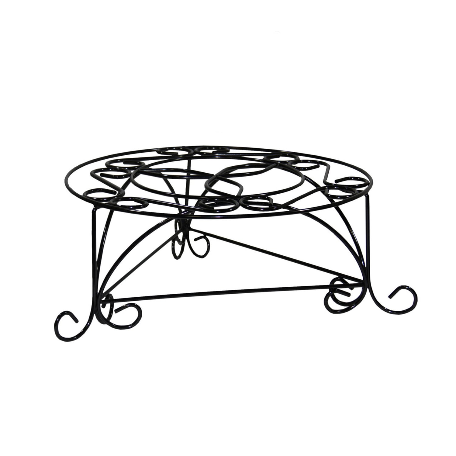 AHIOU HOME ZAAHG-115983PS Everett 6.25-in H x 14.4-in W BlackGold Indoor/Outdoor Round Cast iron Plant Stand
