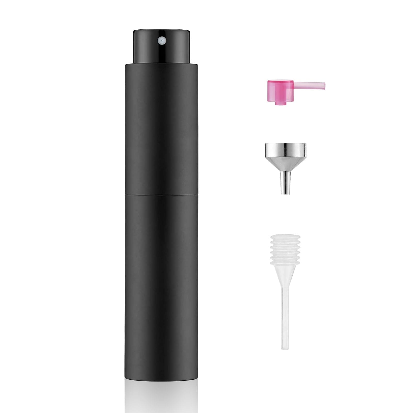 Lukvuzo  10ml Travel Perfume Atomizer Refillable Mini Cologne Spray Bottle Black BPA Free Glass Inner Small Size Easy to Fill for Purse Party