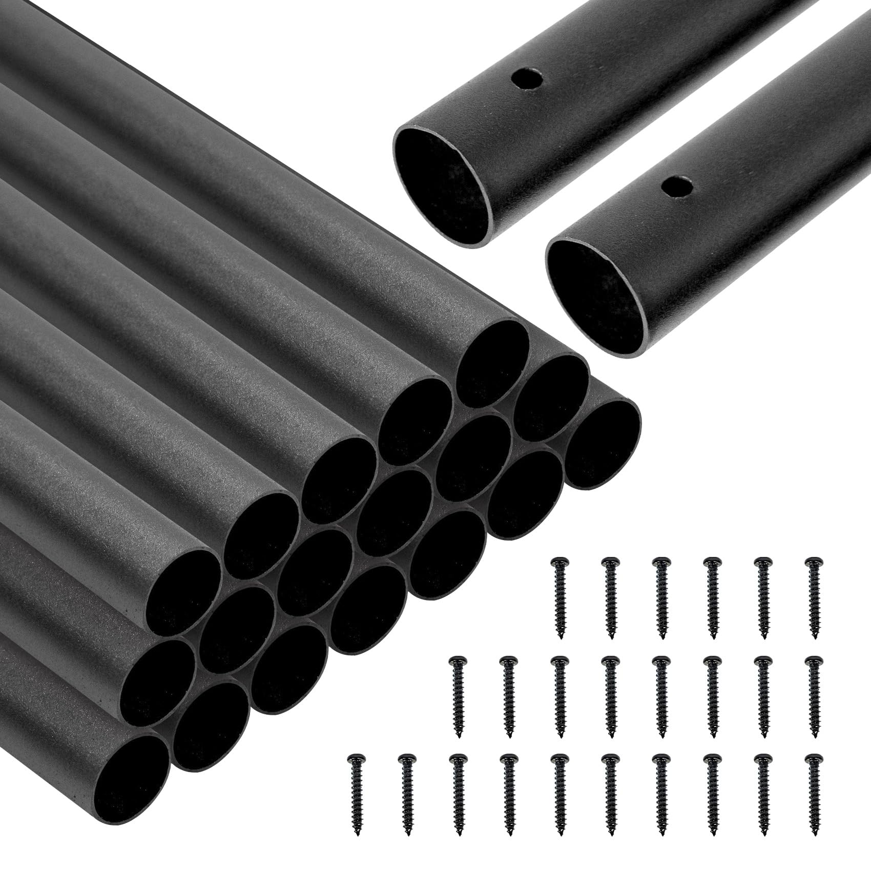 Anqtovp -  75 pack 29 inch aluminum deck railing kit includes screws square balusters for outdoor...