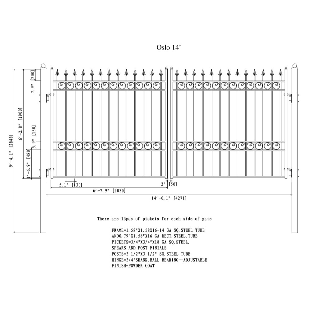 ALEKO 14-ft x 6-ft Black Galvanized Steel Driveway Gate in the Driveway ...