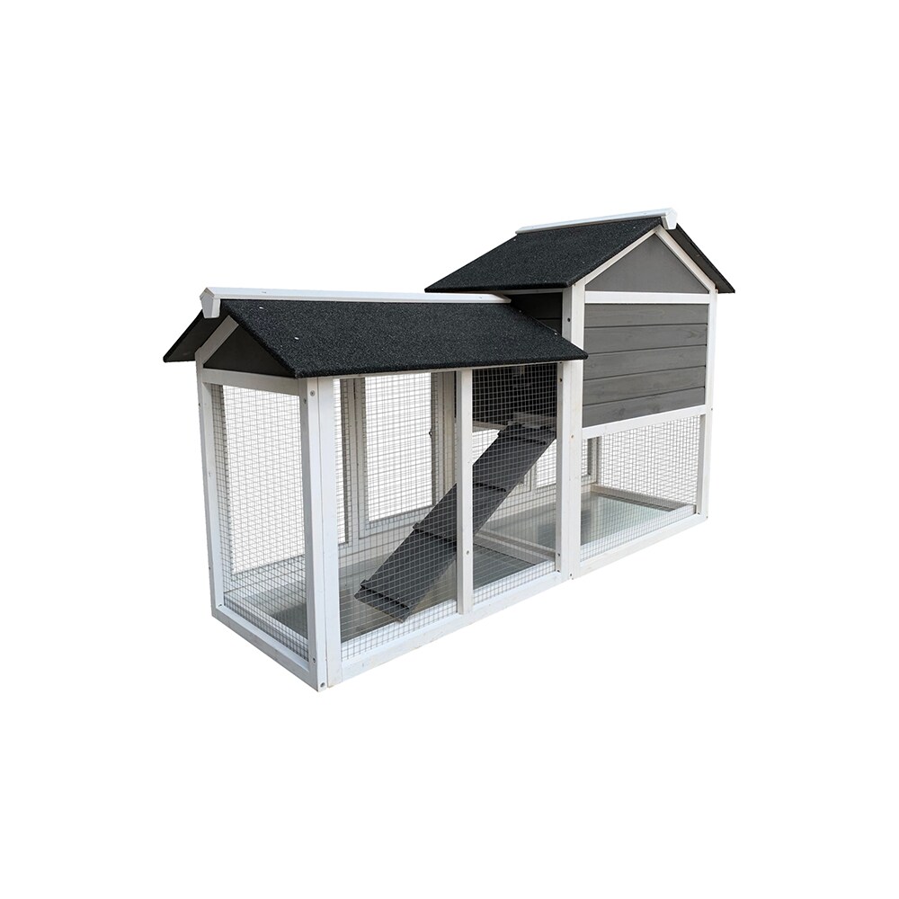 Topcraft Gray Wood Convertible Chicken Coop and Rabbit Hutch in the ...