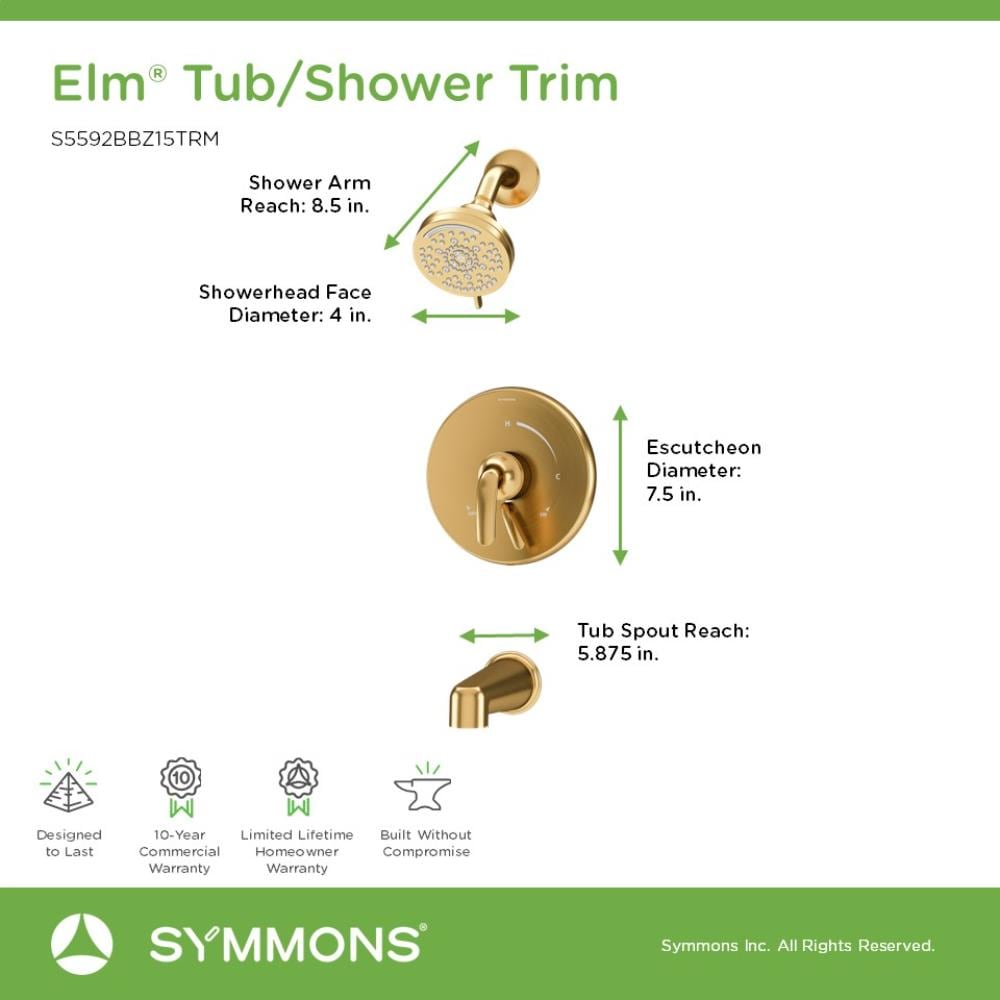 Symmons S5592BBZ15TRM Tub-Shower-Faucets - View #2