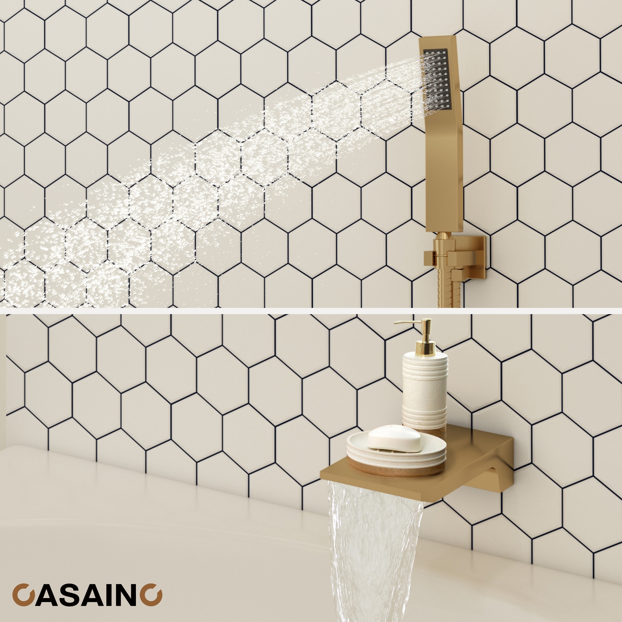 CASAINC KCHS0015-10BG Showerhead-Bar-Panels - View #8