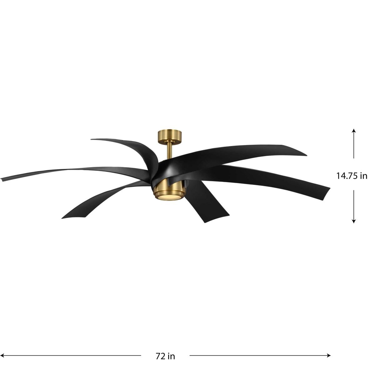 Vintage Brass 72'' Ceiling Fan with LED Light and Remote