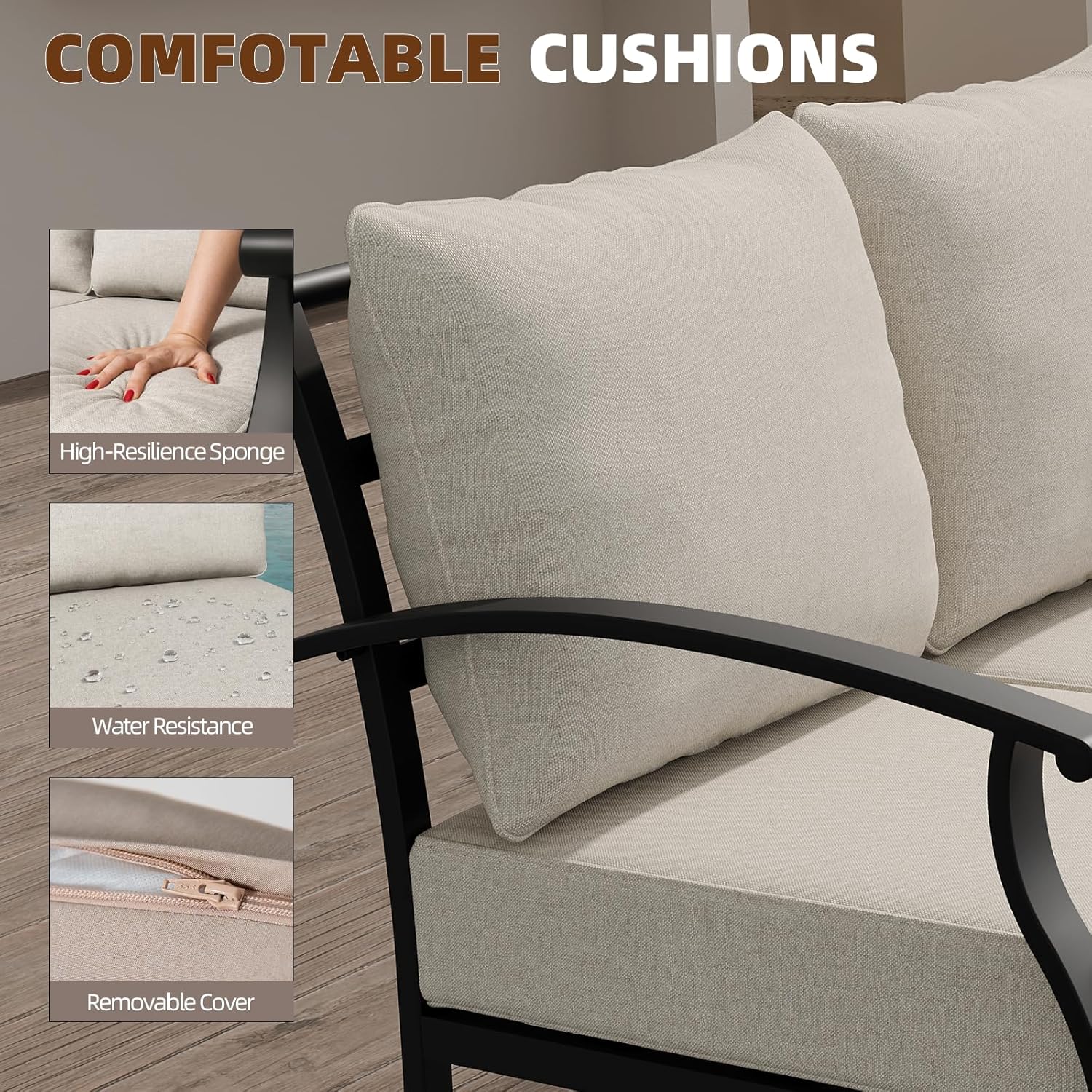 Haxvin HX-4IRONSOFA-SD Patio-Conversation-Sets - View #4
