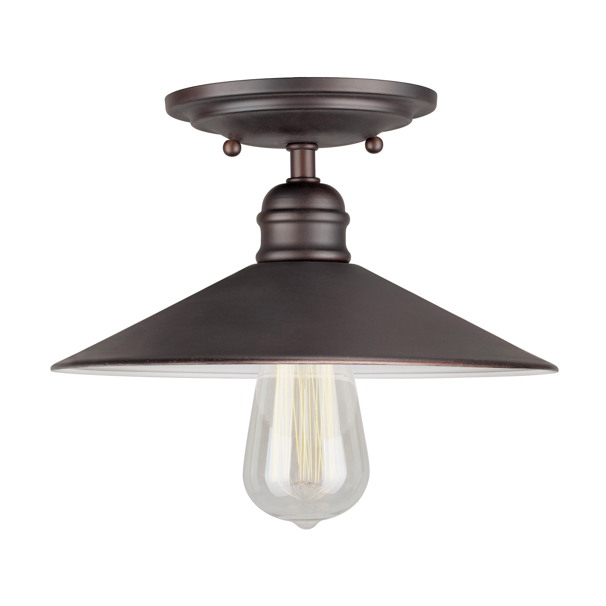 Forte Lighting 7259-01-32 Ori 1 -Light 10-in Antique Bronze Semi Flush Mount Light