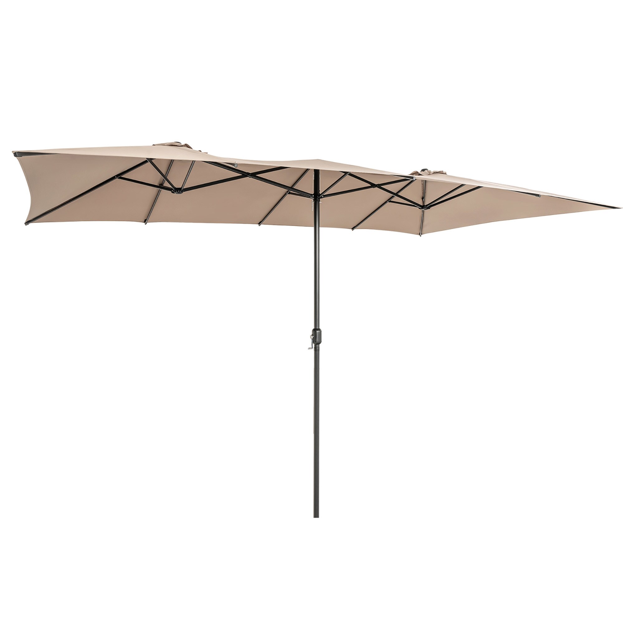 Costway NP11129CF 9-ft Steel Brown Market Patio Umbrella