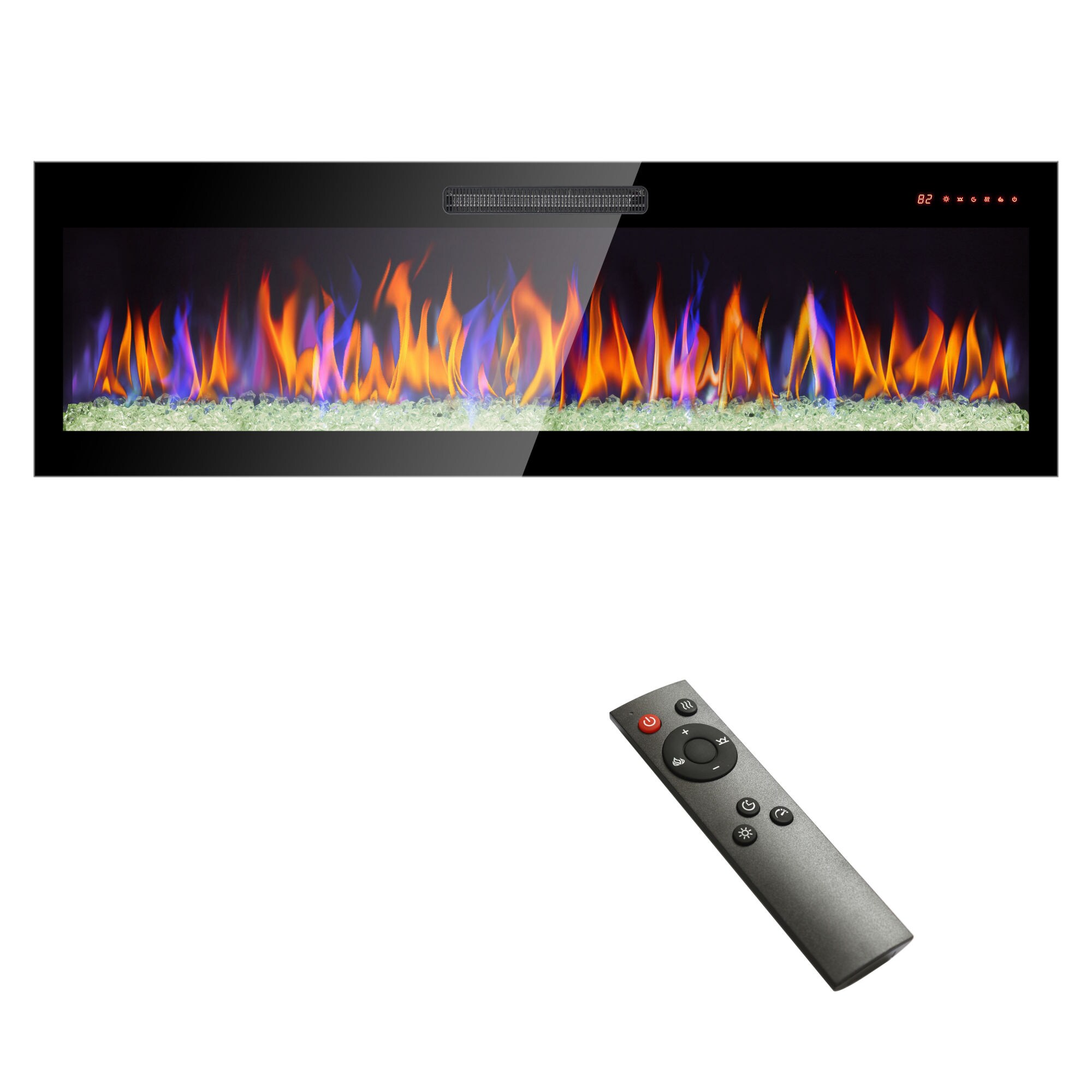 Maocao Hoom FZ55NTX 60-in W Black Wall mount LED Wall-mount Electric Fireplace with Remote Control Included