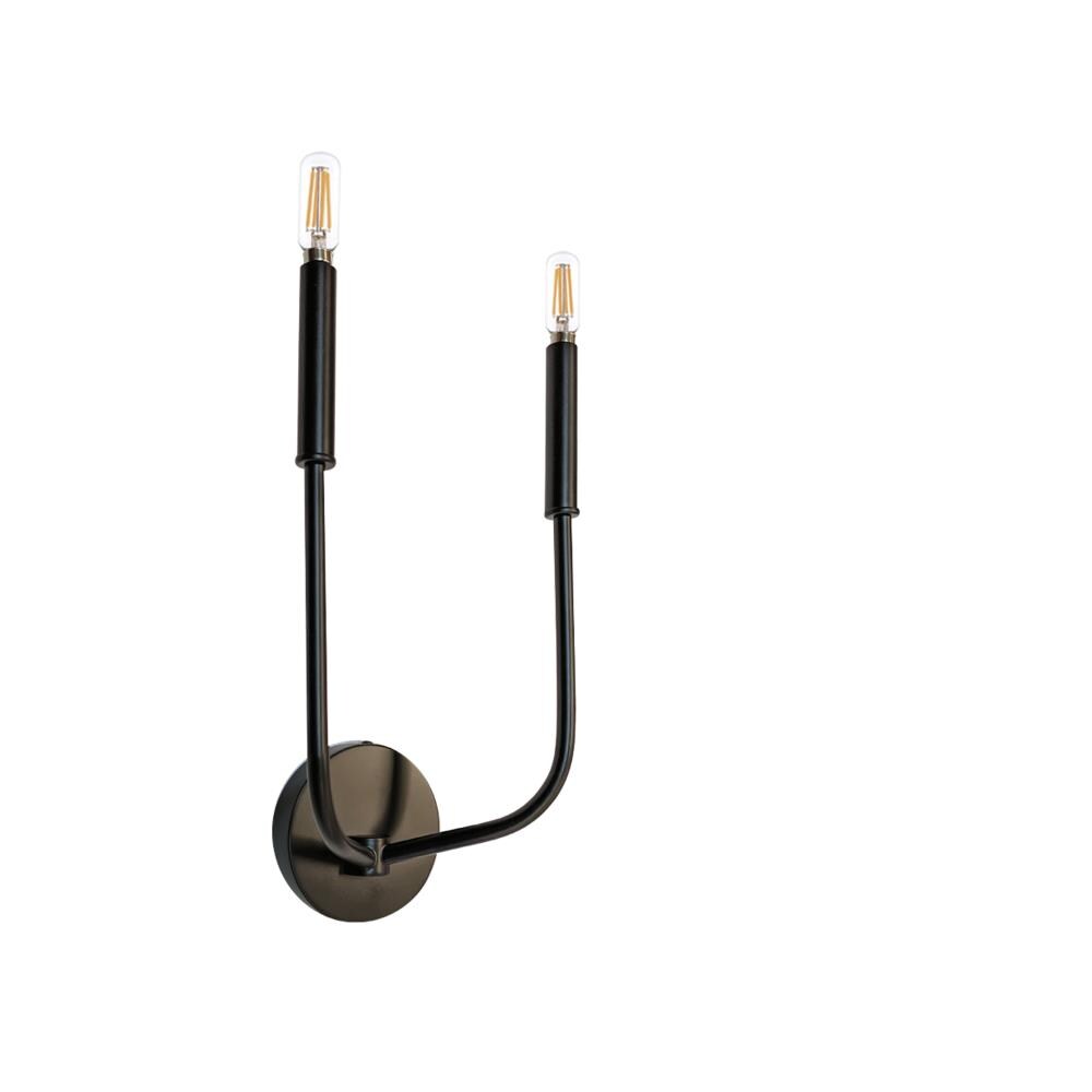 Dainolite Eleanor 7 In W 2 Light Black Moderncontemporary Wall Sconce In The Wall Sconces