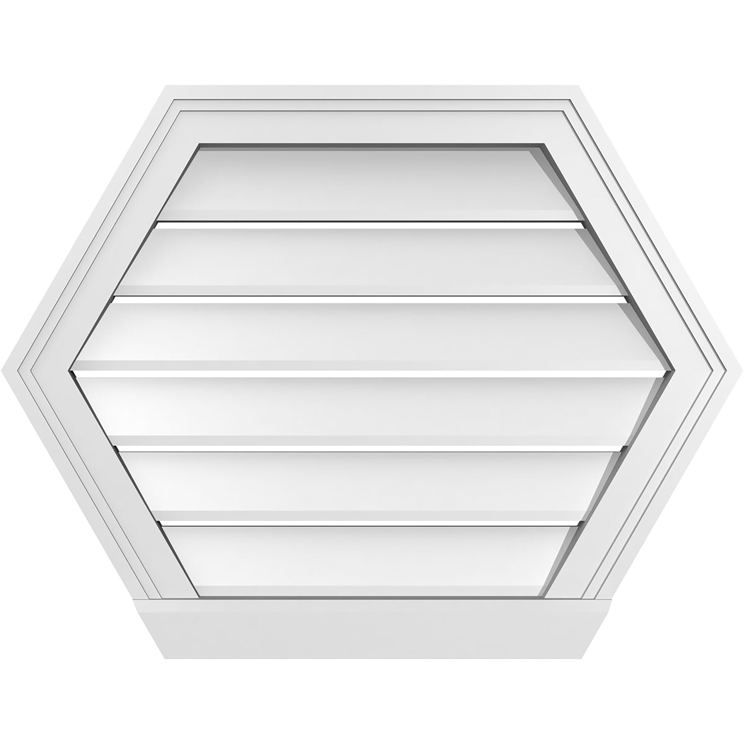 Ekena Millwork GVPHP26X2003SF 26-Inches x 20-Inches Off-white Peaked PVC Gable Louver Vent