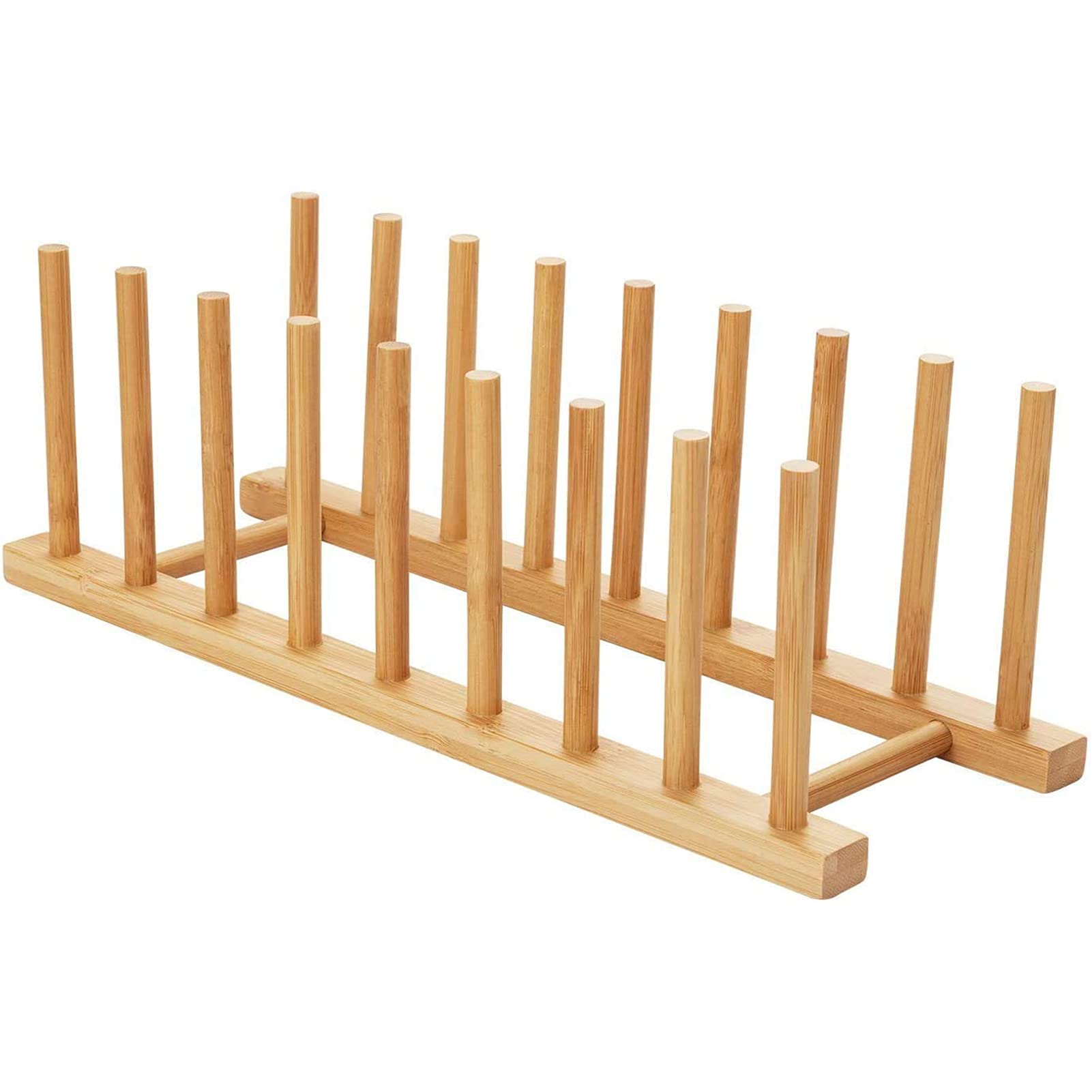 Linder Group Inc Bamboo dish drying rack stand organizer for plates ...