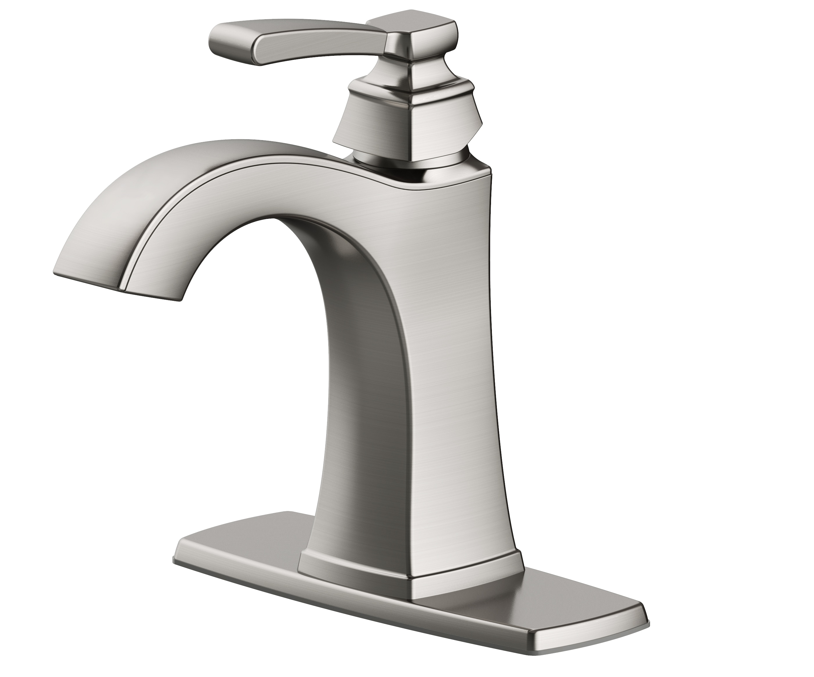 allen + roth Chesler Brushed Nickel Single Hole 1-Handle WaterSense Bathroom Sink Faucet with Drain and Deck Plate