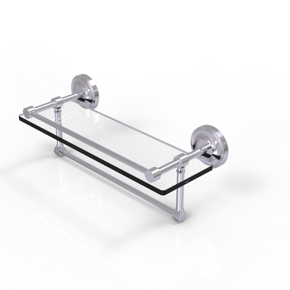 Allied Brass PRBP-1TB/16-GAL-SCH Prestige Regal Satin Chrome 1-Tier Wall Mount Bathroom Shelf (16-in X 5-in)