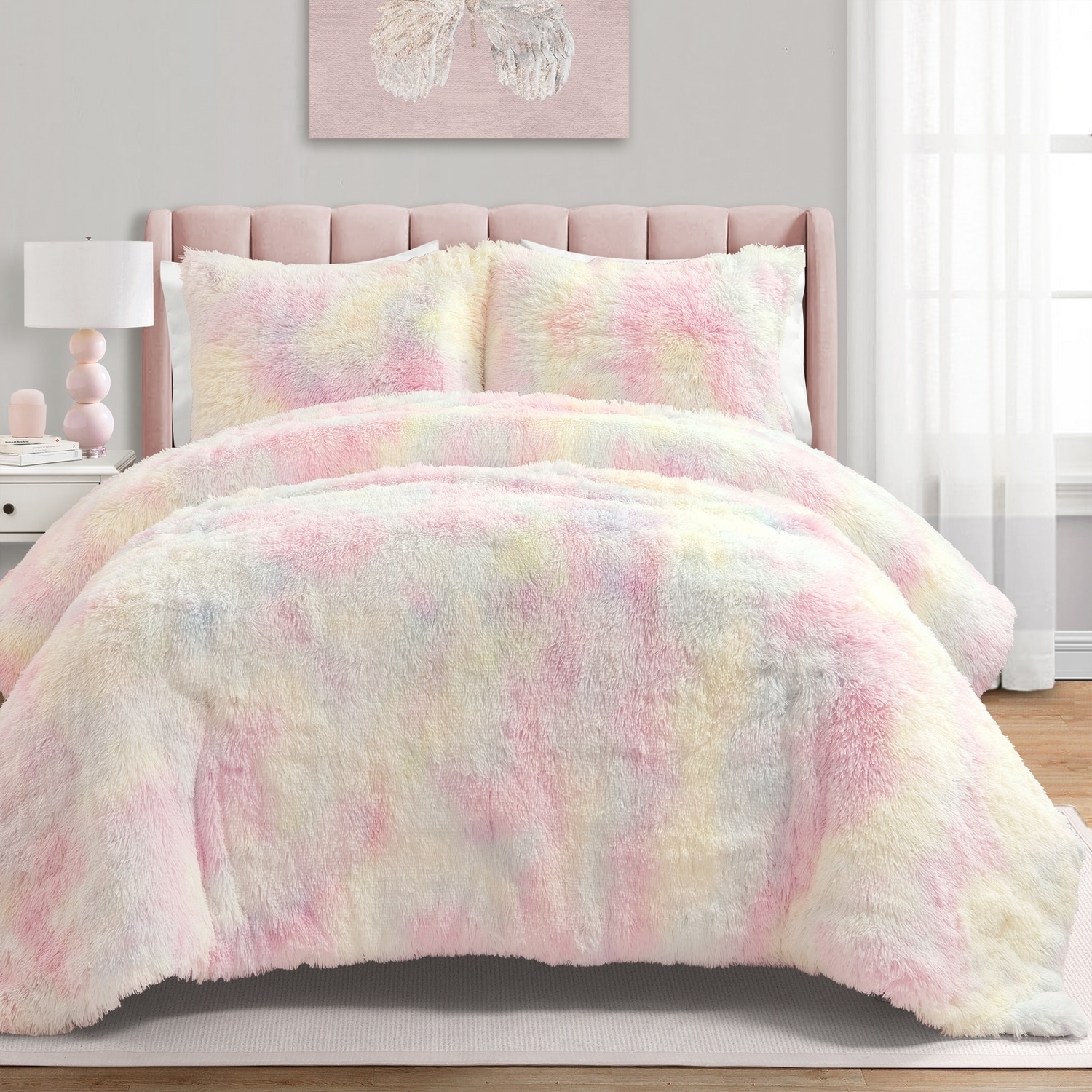 Emma Faux Fur Decorative Pillow Cover, Lush Decor
