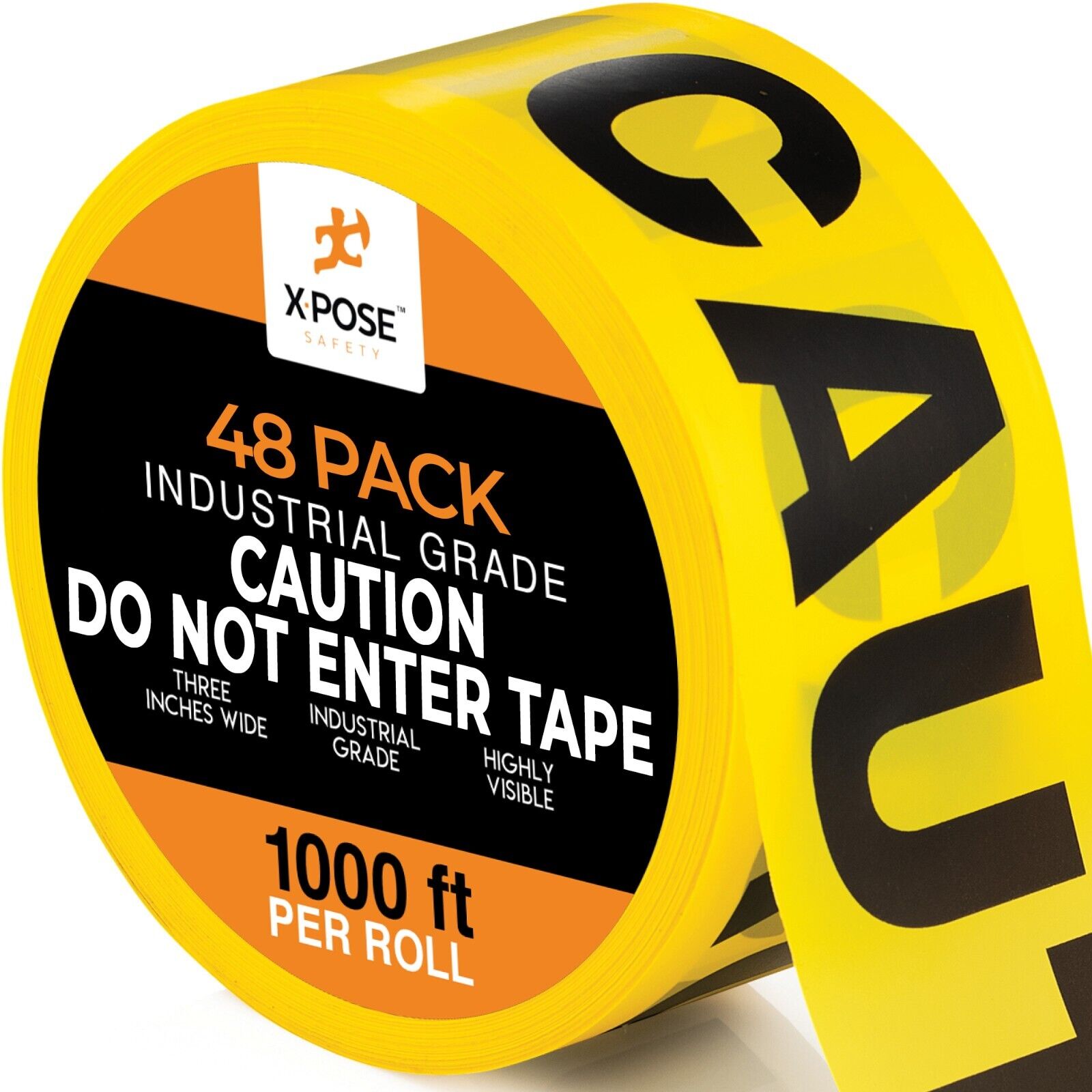 XPOSE SAFETY PCDNT-48-X 3-in W x 1000-ft L Yellow Warning Vinyl Safety Tape