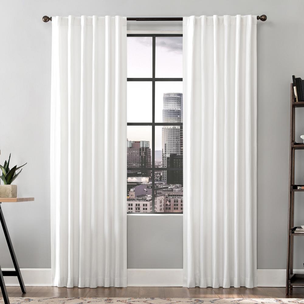 Scott Living 84-in White Semi-sheer Back Tab Single Curtain Panel