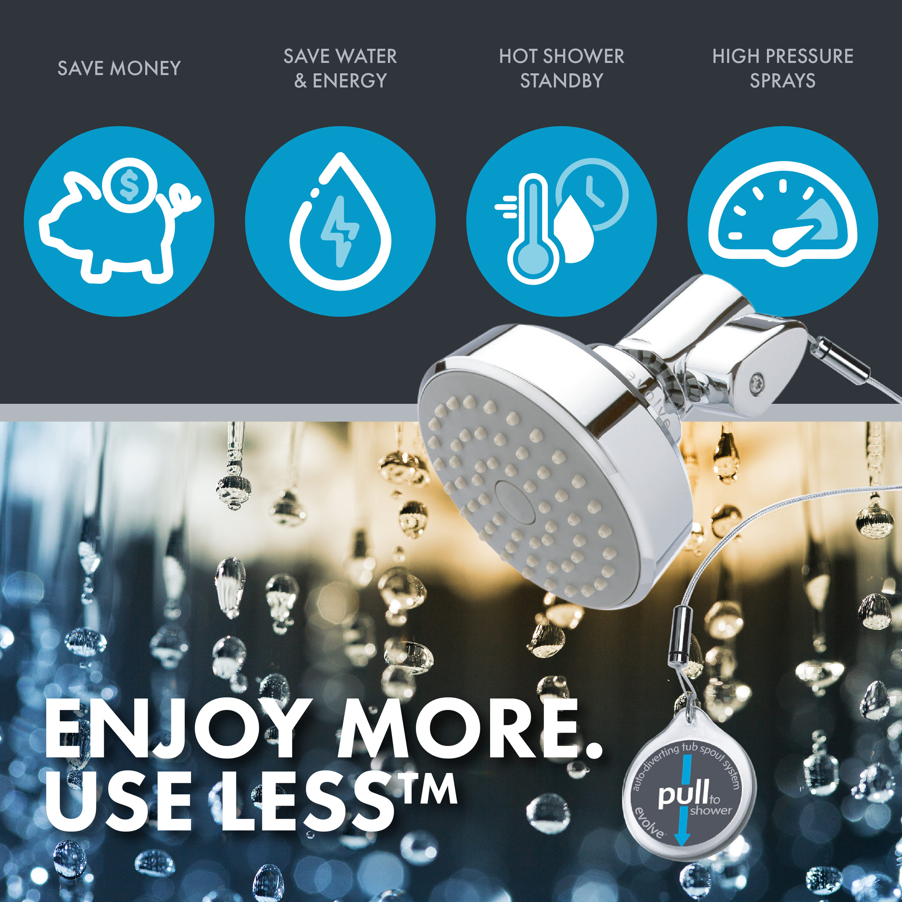 Evolve EV3014-CP150-SB-CS Fixed-Showerhead - View #4