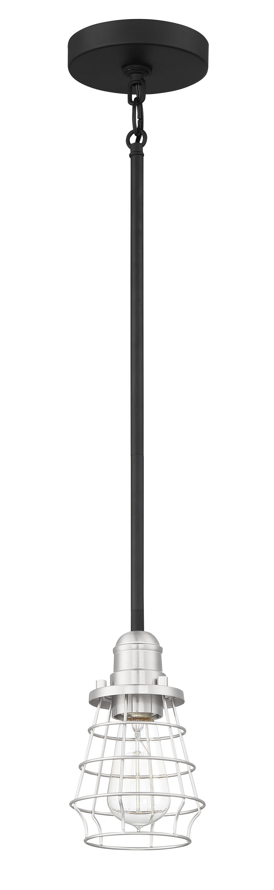 Craftmade 50691-FBBNK Thatcher Flat black and brushed nickel Transitional Cylinder Mini Hanging Pendant light