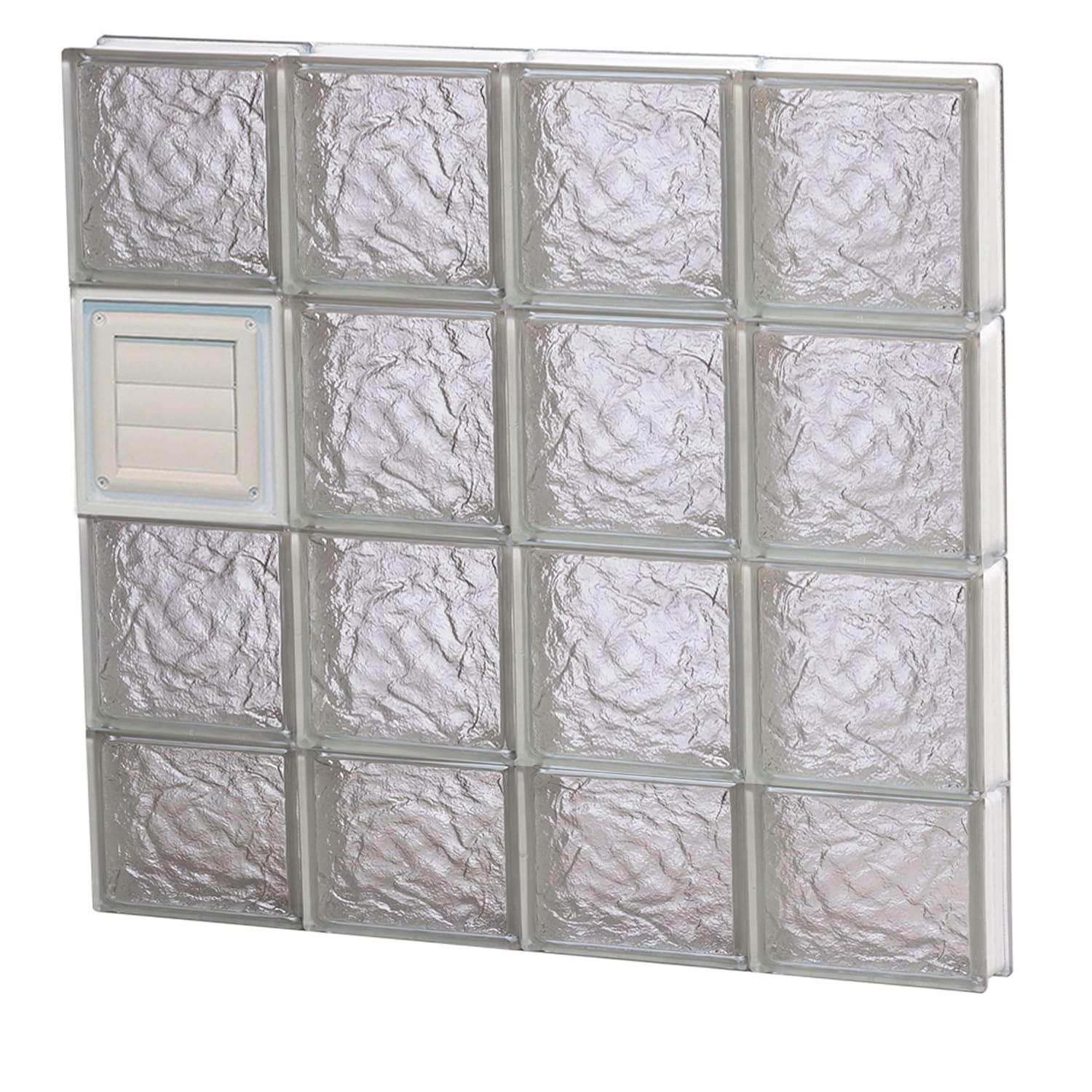 REDI2SET D3230IS Ice Glass 31-in x 29-in Frameless Replacement Dryer vent Glass Block Window