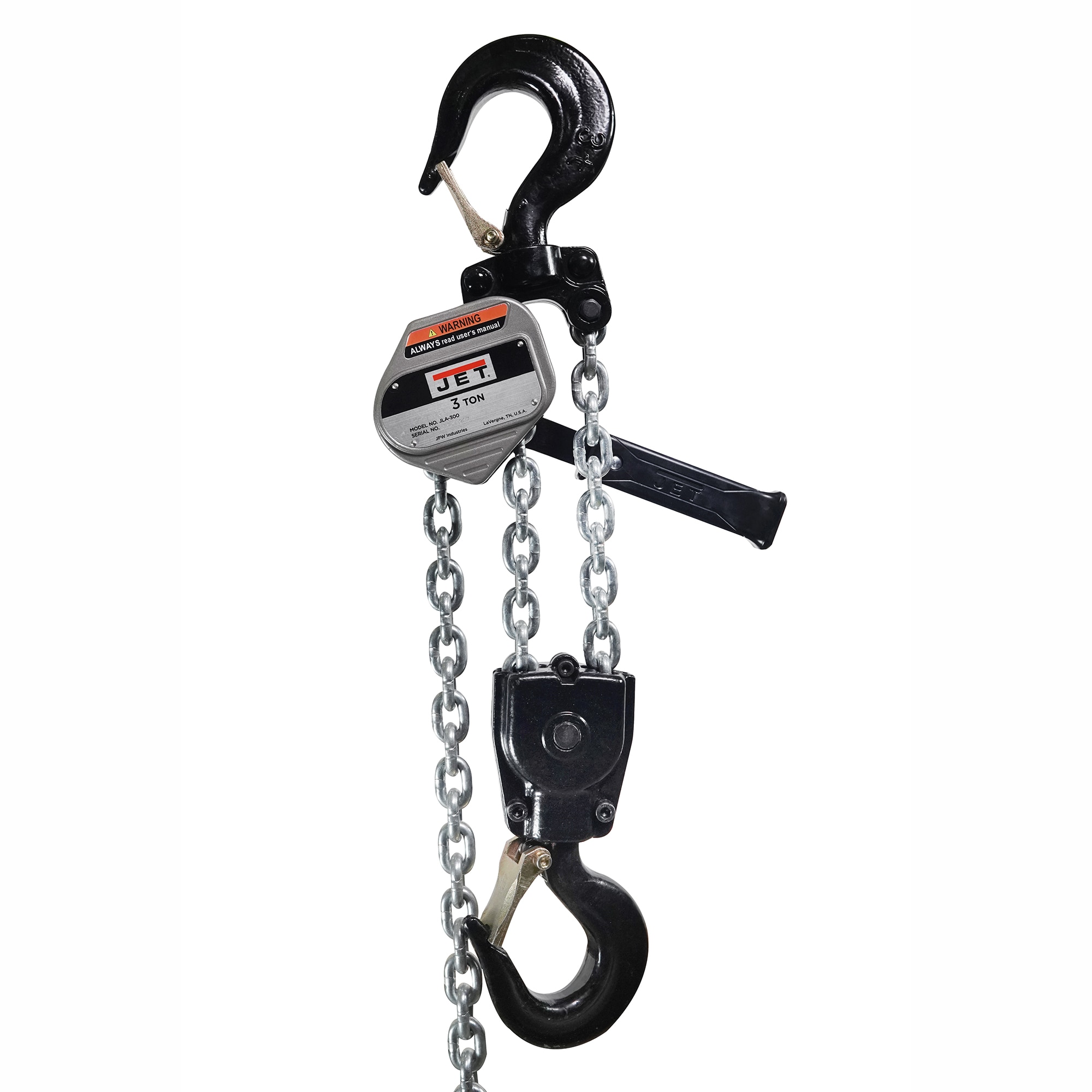 JET JT9-375515 JLA-300-15, JLA Series, 3 Ton Compact Lever Hoist, 15-ft Lift
