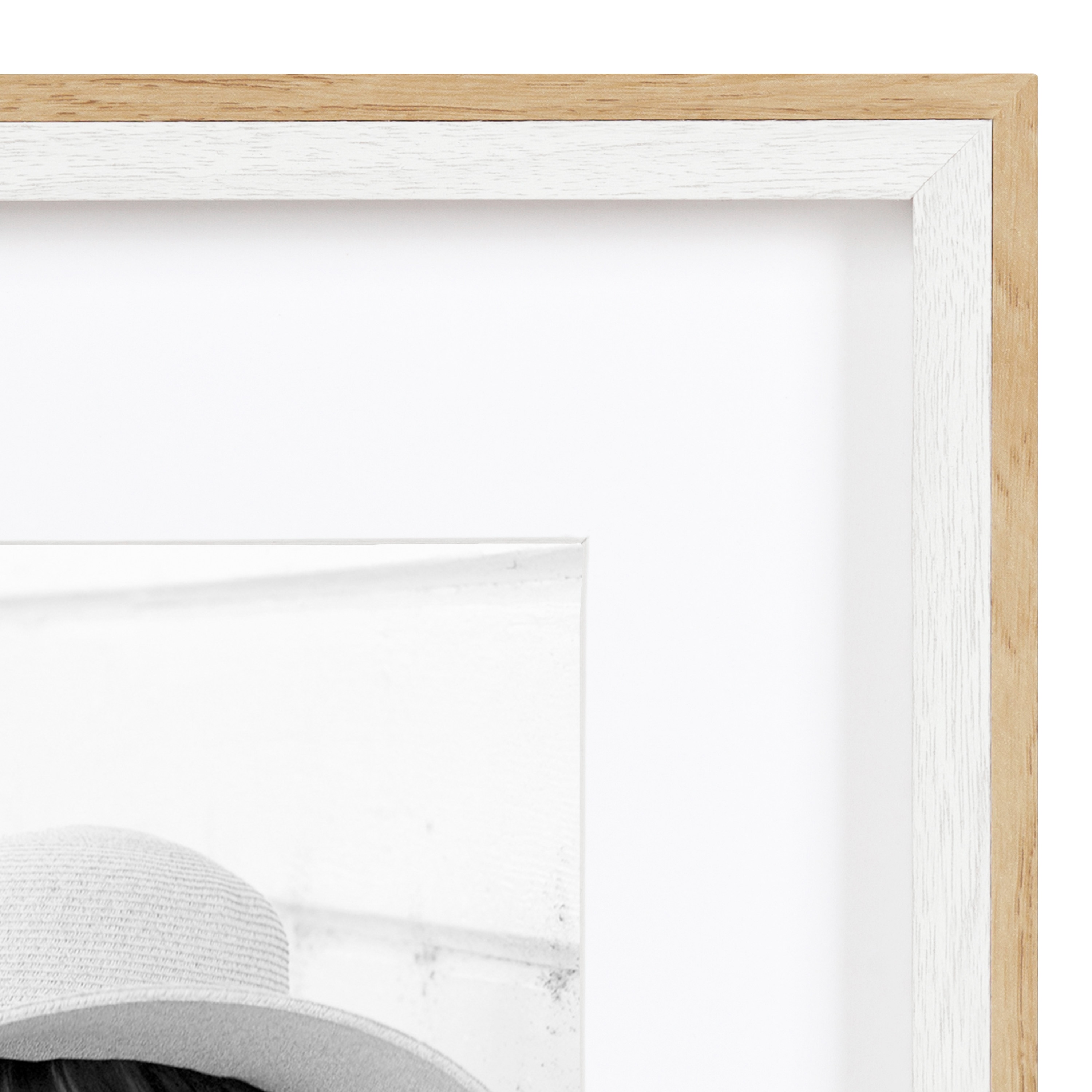 White and Natural Wood 14x18 Picture Frame Set of 3