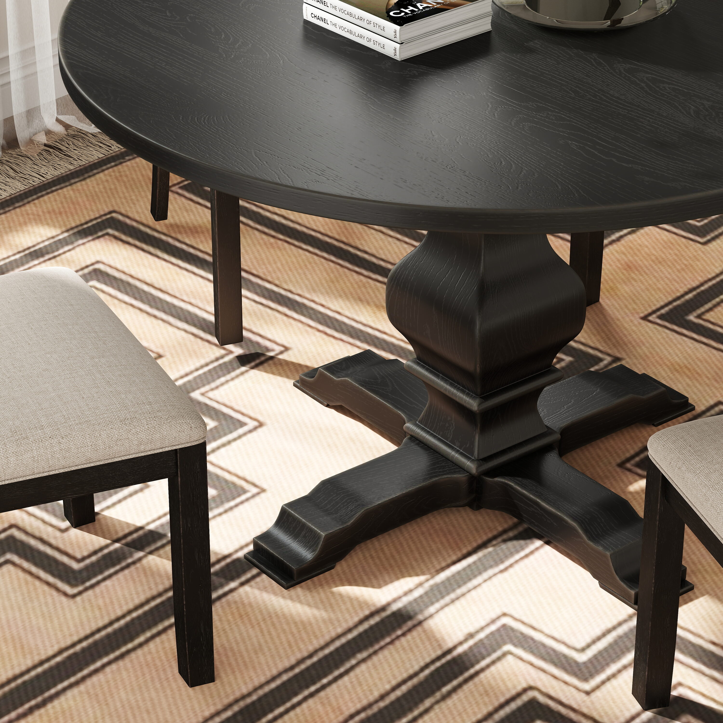 Roundhill Furniture T407BK Dining-Tables - View #5