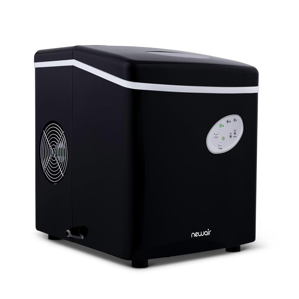 NewAir 28-lb Flip-up Door Countertop or Portable Cubed Ice Maker (Black)