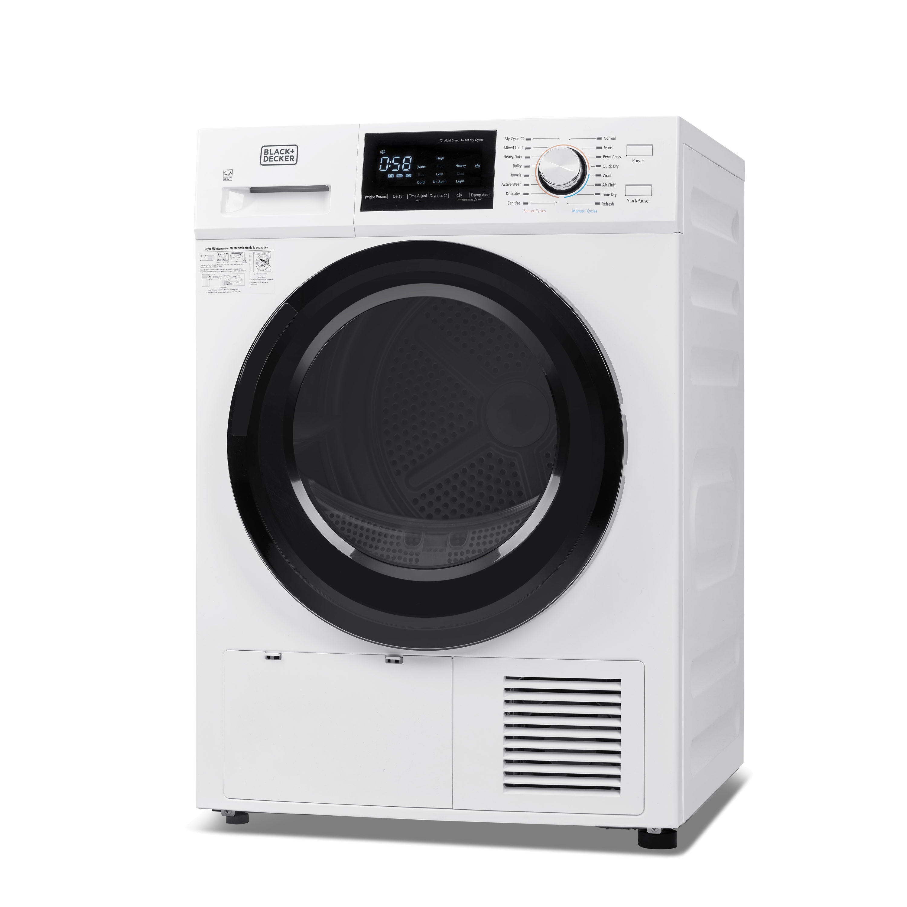 BLACK+DECKER Front Load Washer, 2.7 Cu. Ft. Compact Washing Machine with  LED Display & 16 Cycles
