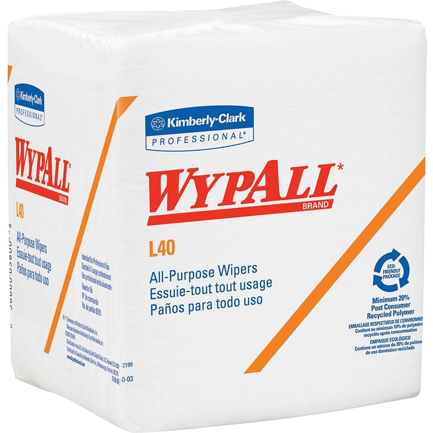 Kimberly Clark Kimberly-Clark Professional WypAll L40 05701 Cloth-Like 1/4-Fold Wipes 12.5 x 13 in 56/Pack