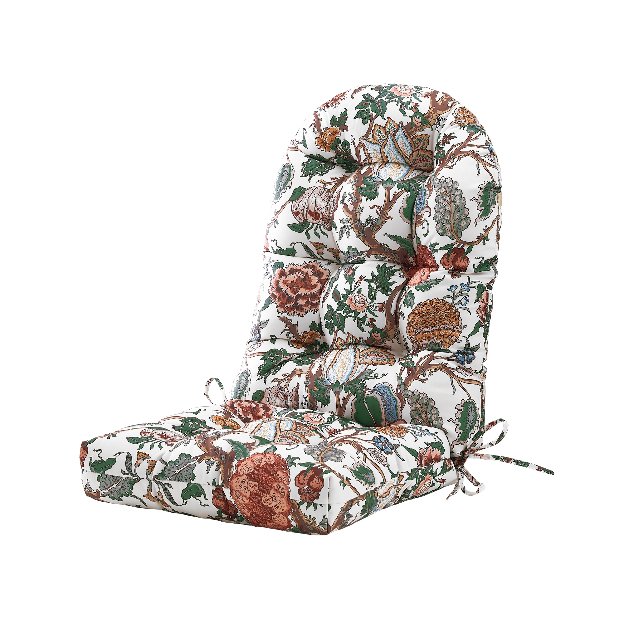 Artplan WGBFL137 Outdoor Adirondack Chair Cushion for Patio Furniture Tufted Thick Seat  Round High Back Rocking Oudoor Colorful Cushion-(48x21x4 inches) Floral
