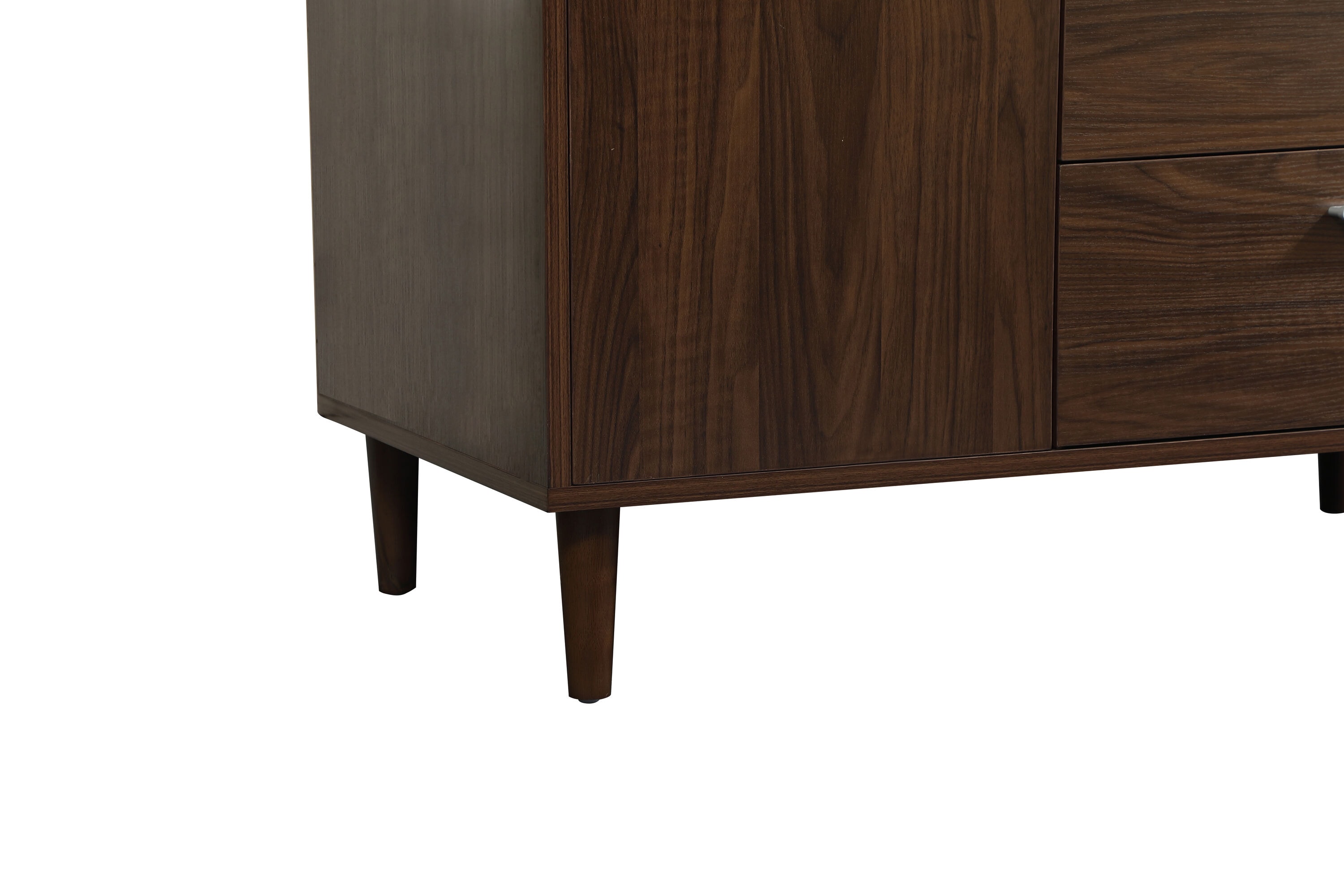Walnut and Calacatta White 42" Single Vanity with Engineered Marble Top