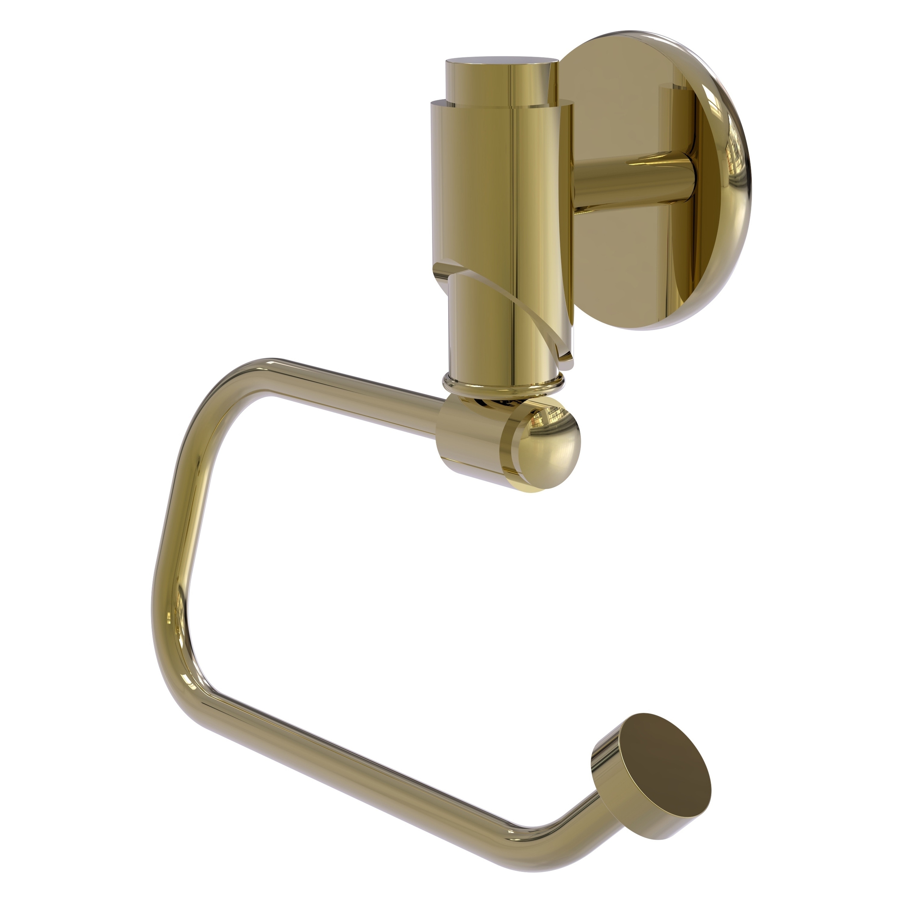 Allied Brass TR-24E-UNL Tribecca Unlacquered Brass Wall mount Single post Toilet Paper Holder 1 -Rolls with Storage