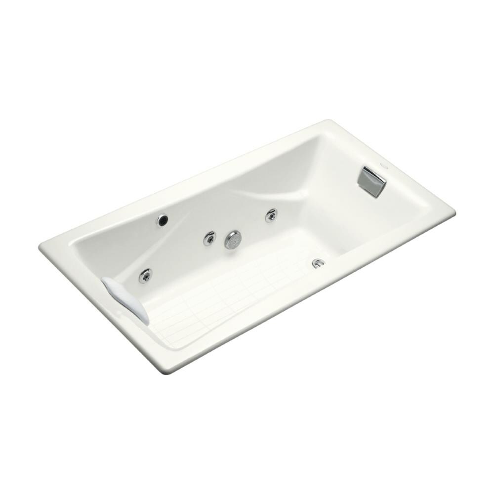 KOHLER TeaForTwo 36in W x 71.75in L White Cast Iron Reversible