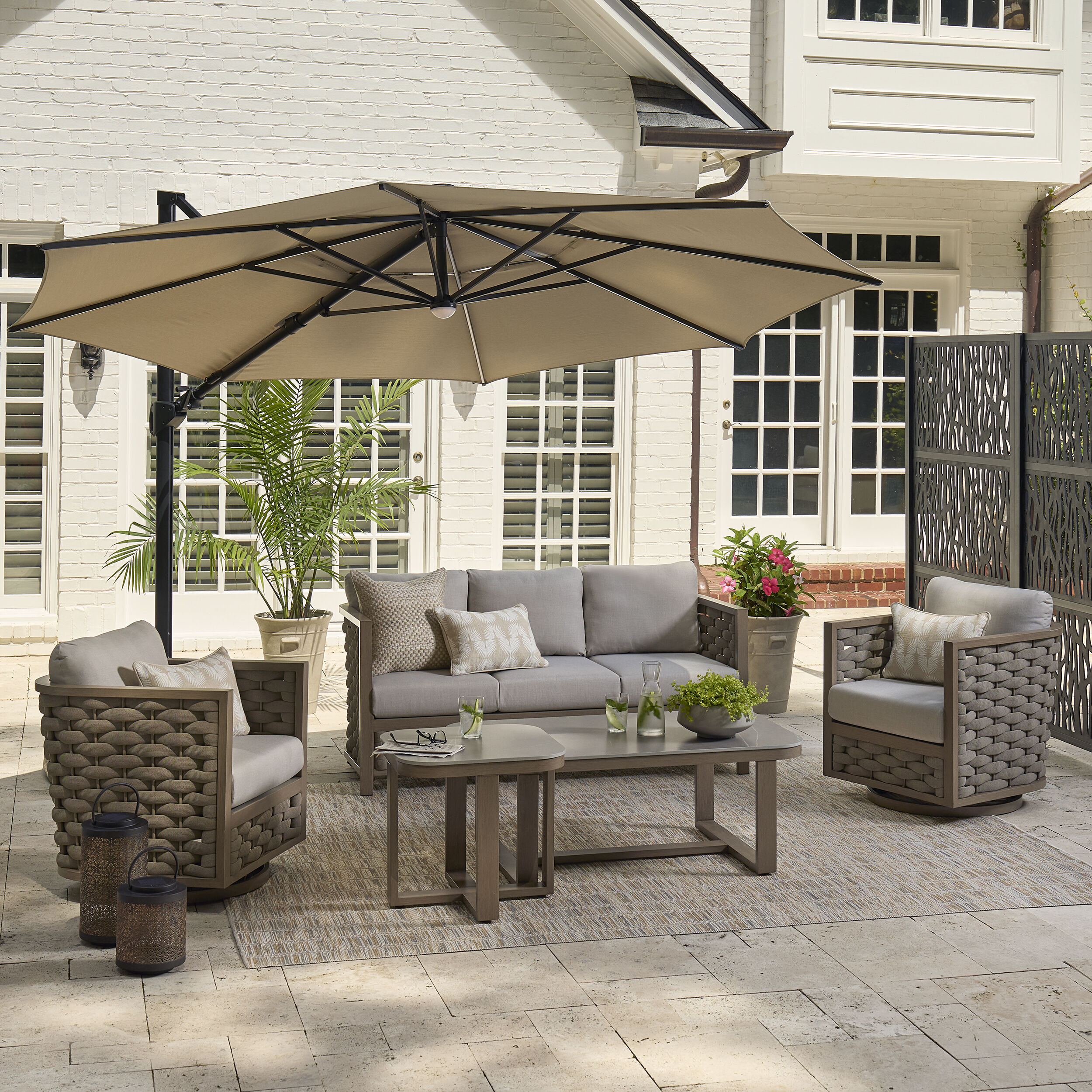 allen + roth with STAINMASTER Glenburrow 5-Piece Woven Patio ...