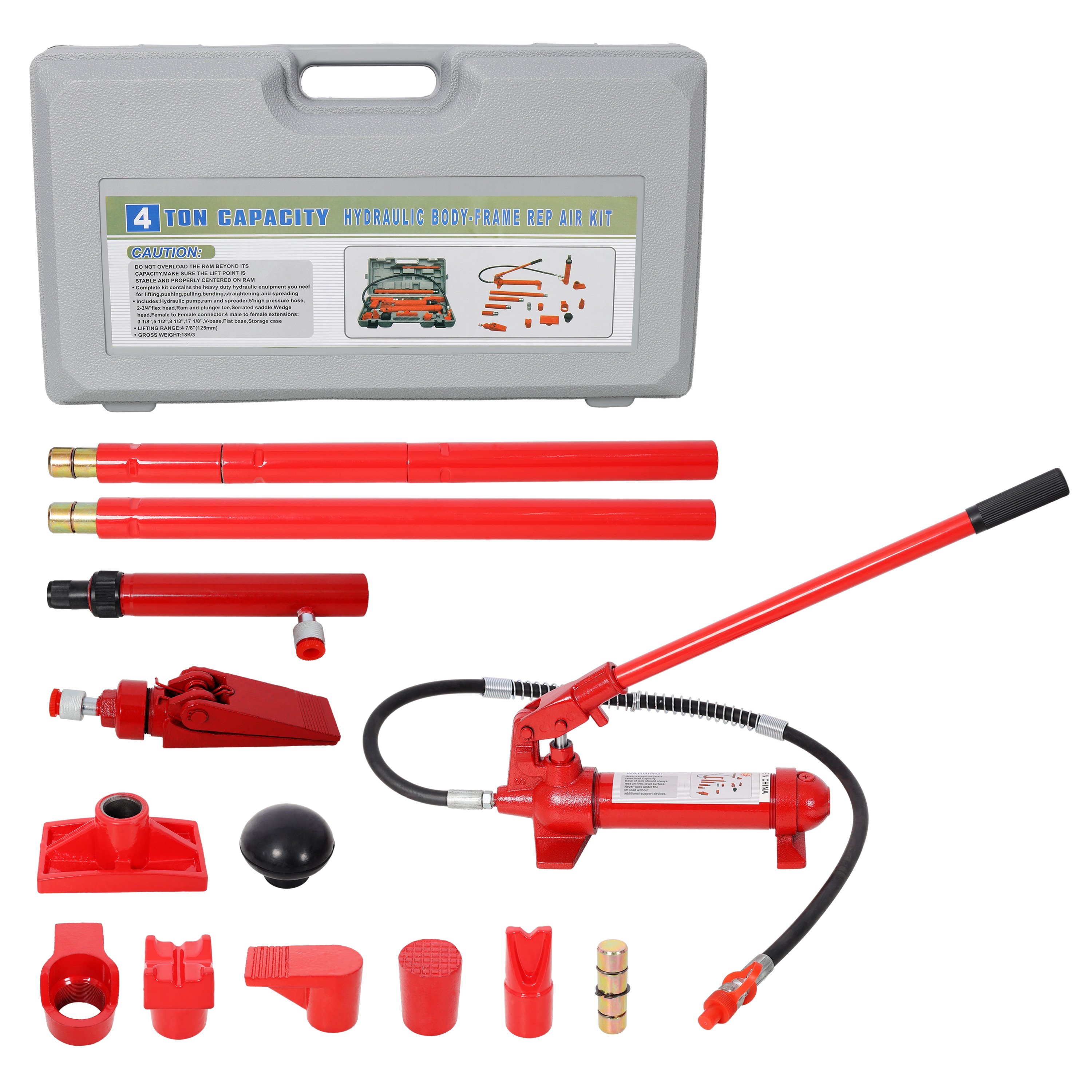 Red 4-Ton Steel Portable jack