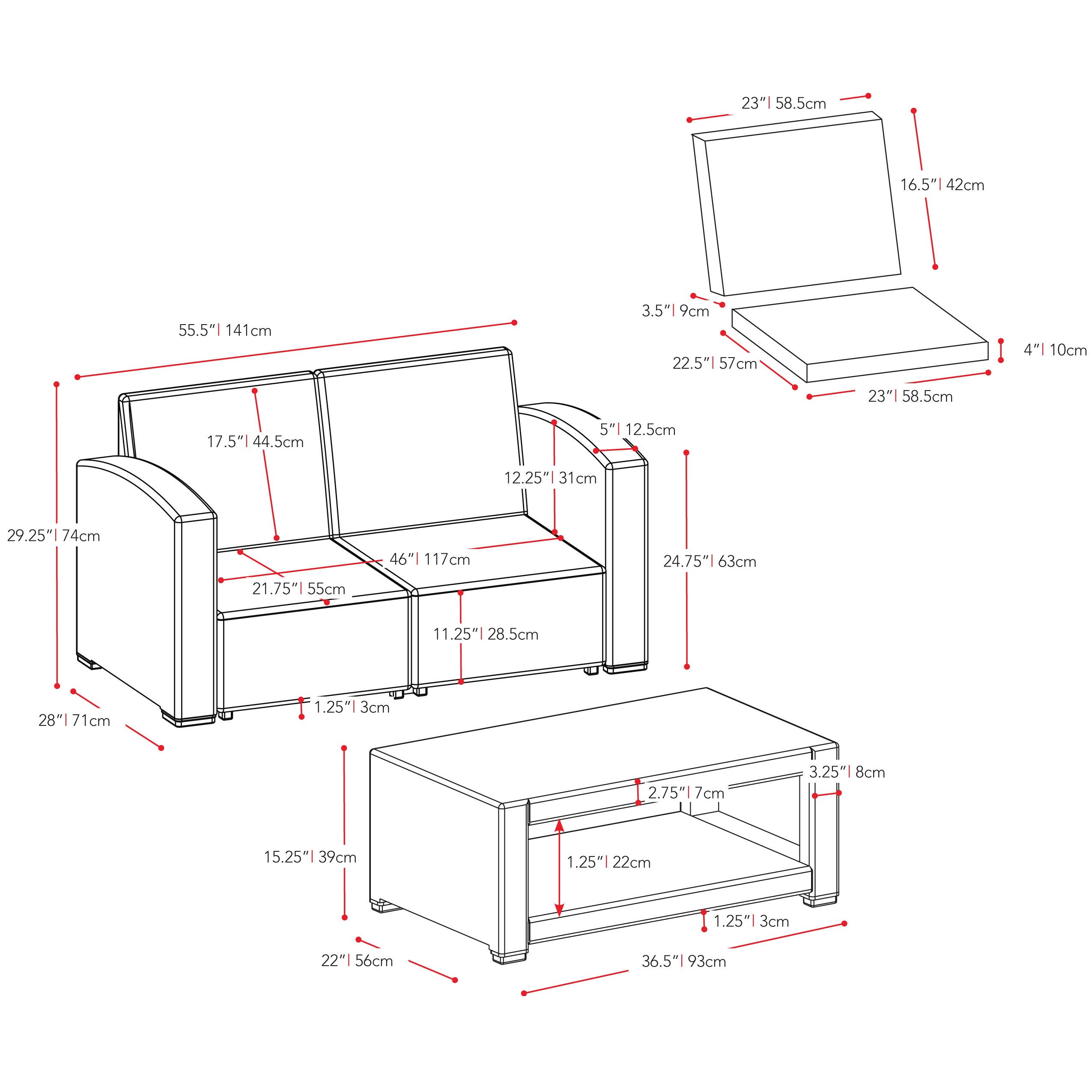 CorLiving PLF-112-S Patio-Conversation-Sets - View #3