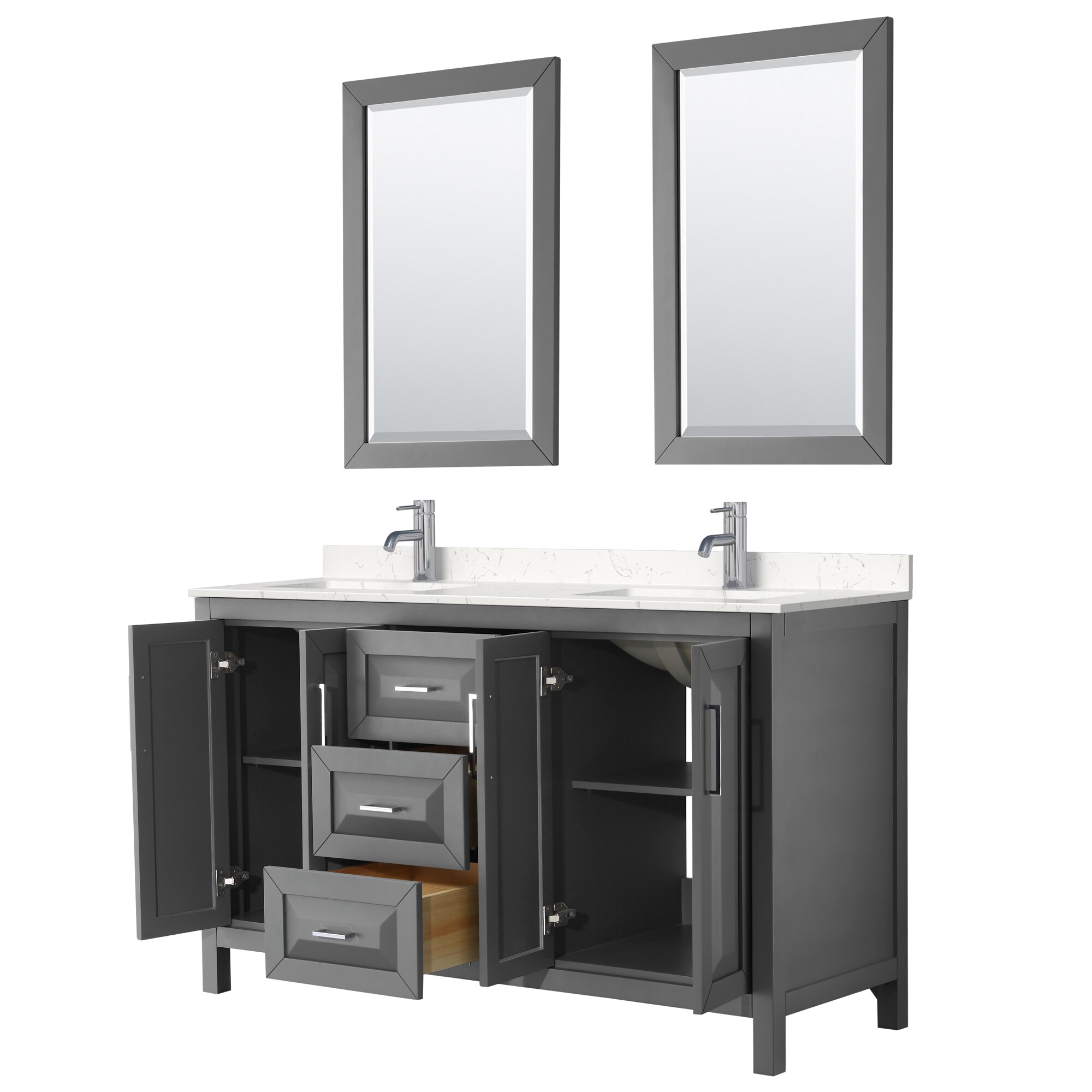 Wyndham Collection WCV252560DKGC2UNSM24 Bath-Vanity-Combo - View #2